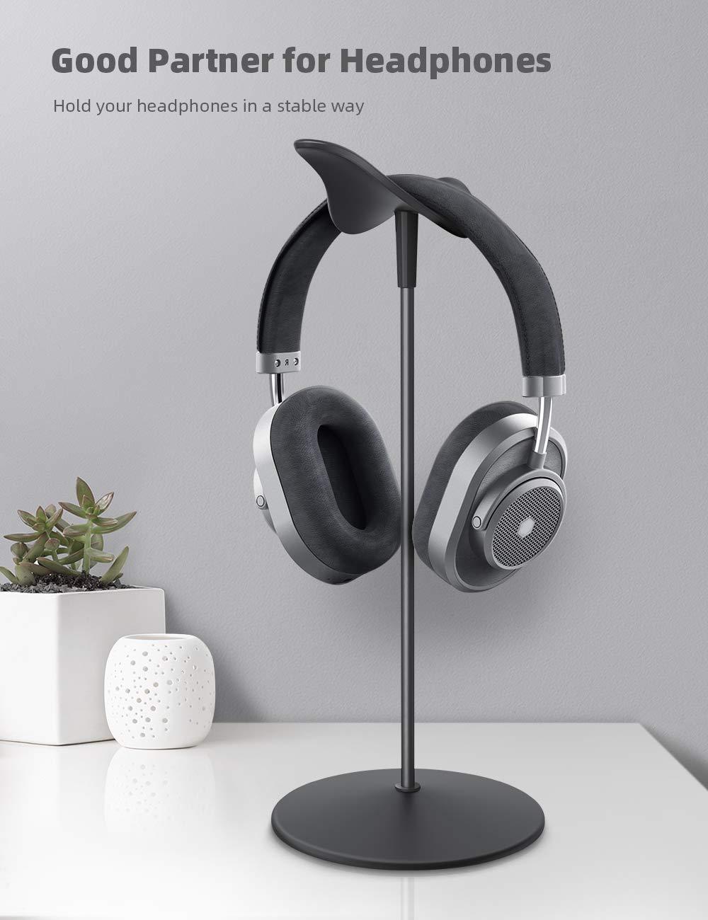 Lamicall Headphone Stand, Desktop Headset Holder - Desk Earphone Stand, for All Headsets Such as Airpods Max, HyperX Gaming Headphones, Beats/Sennheiser Music Headphones - Black - Image 2