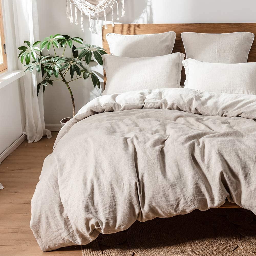 King Linens 100% French Linen Pillow Shams Basic Style - Pack of 2 - Washed Solid Color Natural Flax Soft Breathable - Linen, 20'' x 26'' - Image 7