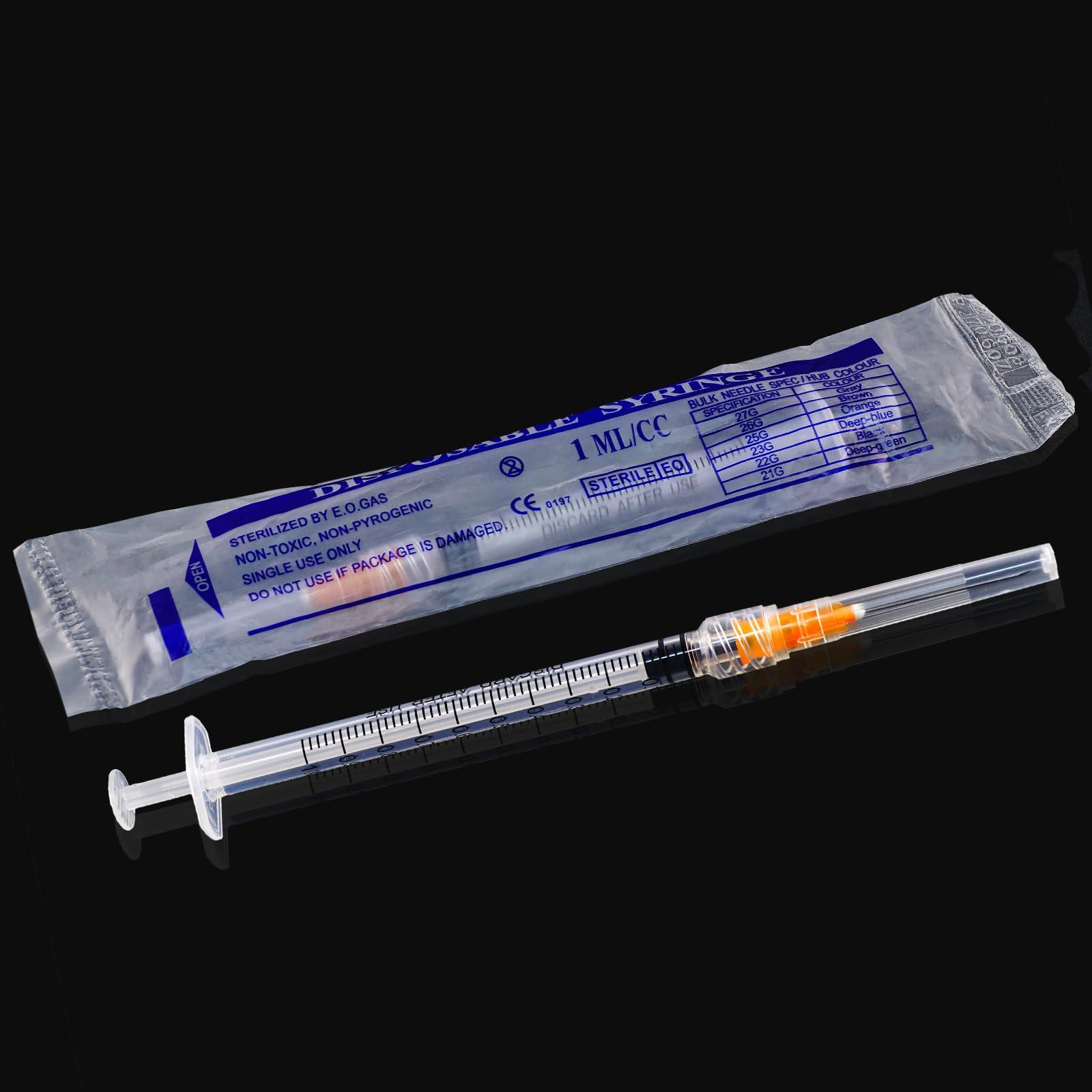 Disposable 1ml syringe with 25G 1inch Lab Supplies, Individually Packaged 50Pack - Image 6