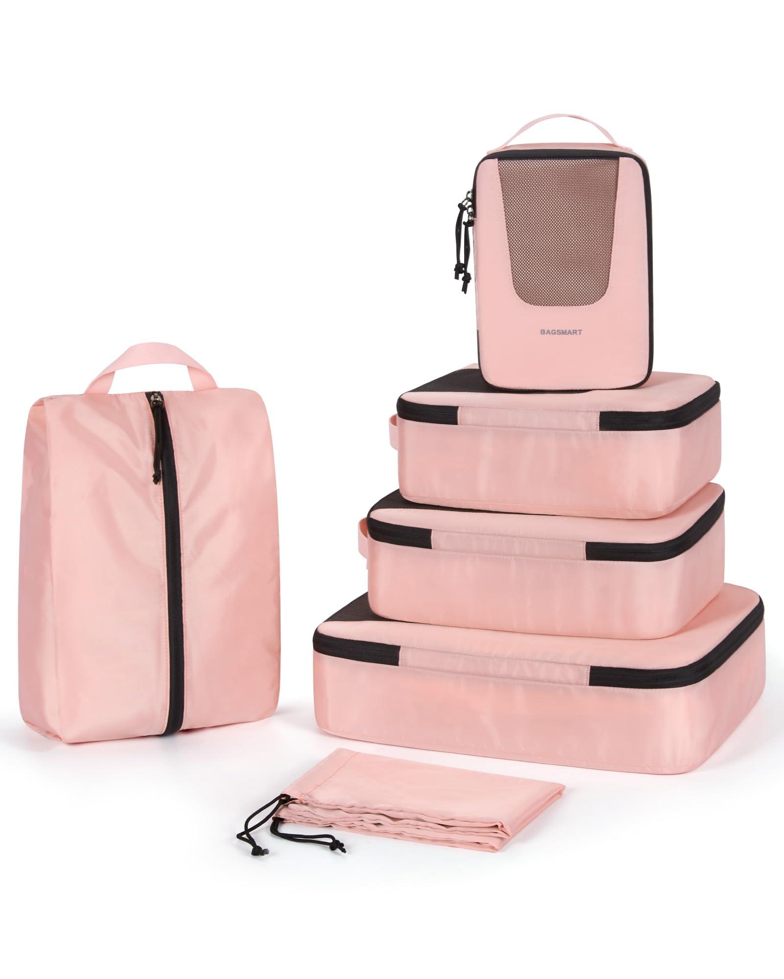 BAGSMART Compression Packing Cubes for Travel, 6 Set/4 Set Packing Cubes for Suitcases, Compression Suitcase Organizer Bags Set for Travel Essentials, Lightweight Packing Organizers