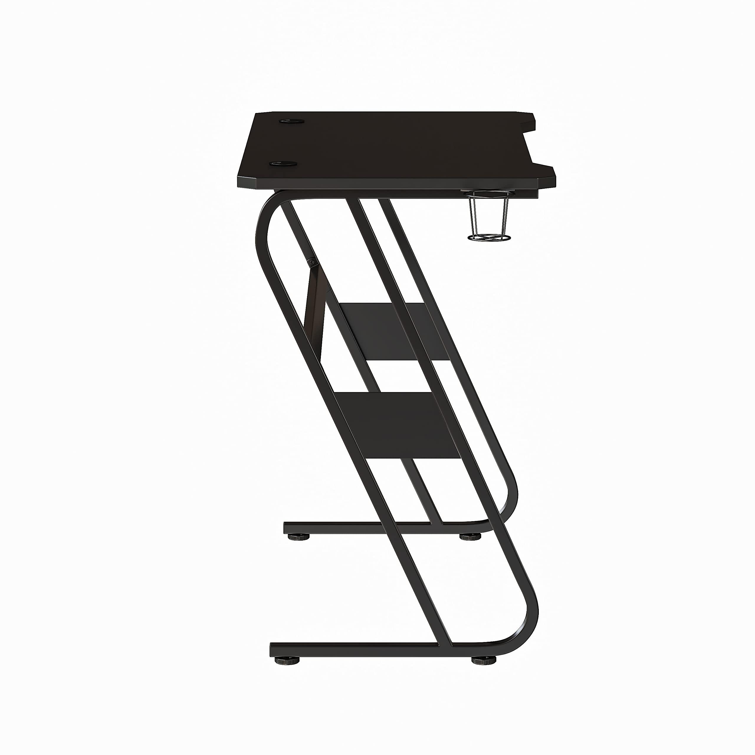 Flash Furniture Fisher Gaming Desk - Black Ergonomic Computer Desk - 51.5" Gamers Table with Cup Holder and Headphone Hook - Image 8