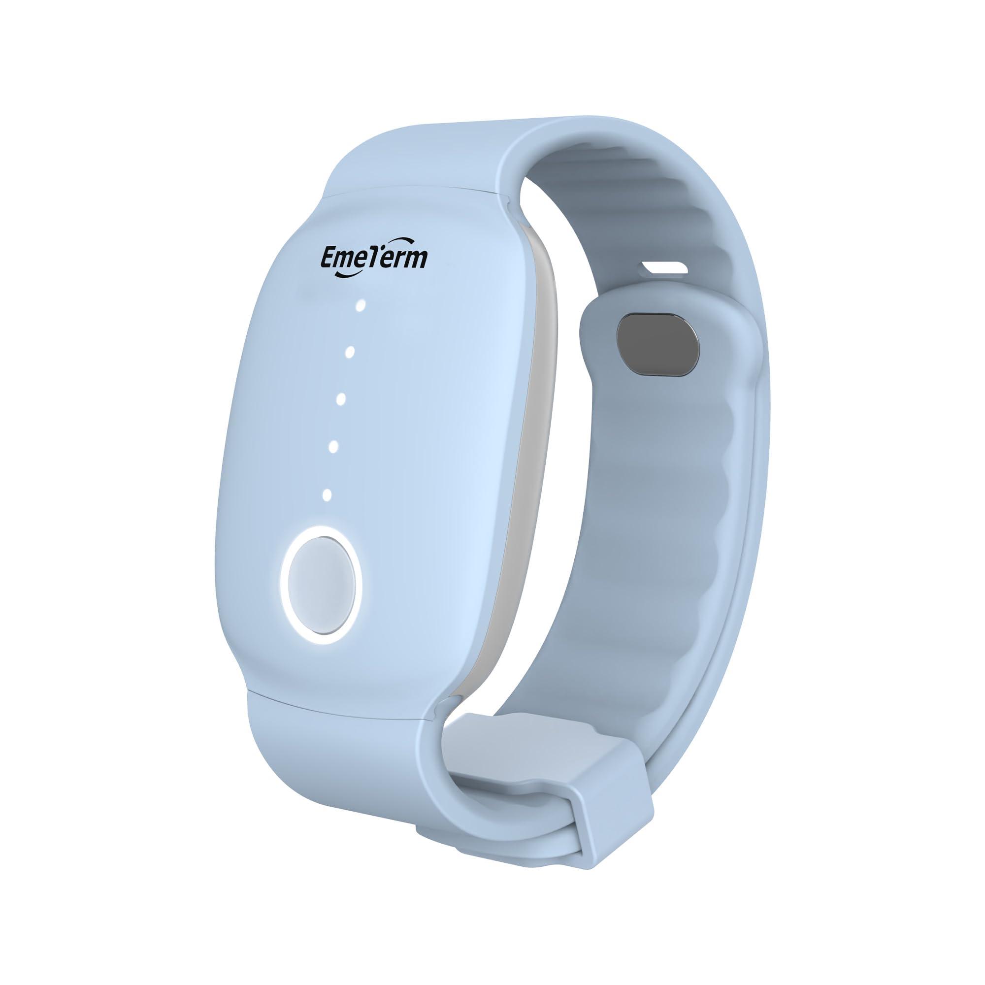 EmeTerm Fashion FDA-Cleared Relieve Nausea Electrode Stimulator Morning Sickness Motion Travel Sickness Vomit Relief Rechargeable No Gel Drug Free Wrist Bands Without Side Effects FSA/HSA Eligible
