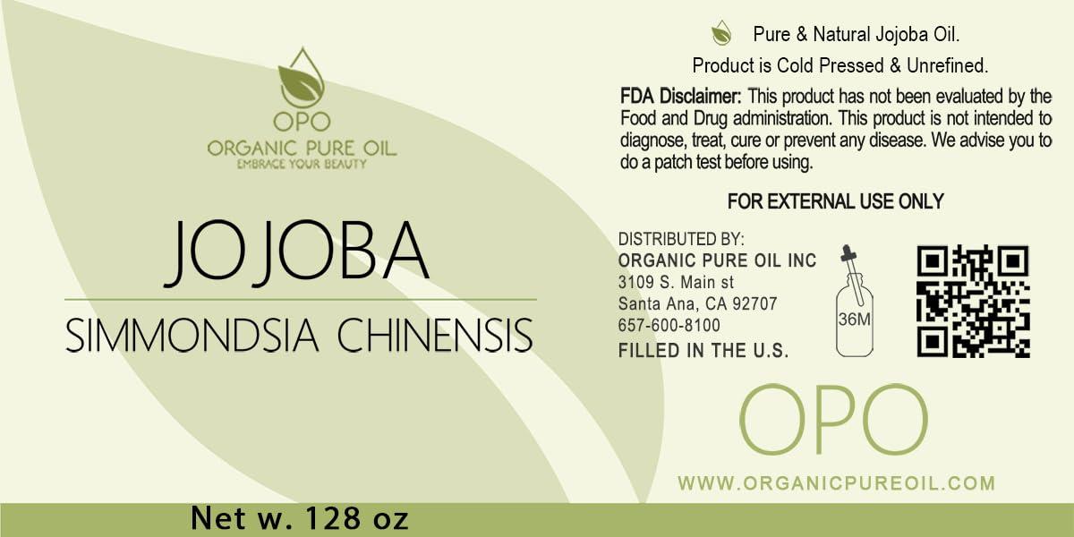 Golden Jojoba Oil - Pure Cold Pressed, Non-GMO, Bulk 128 oz - 1 Gallon Hohoba Carrier Oil for DIY, Formulations, Essential Oils, Cleansing, Moisturizer for Face, Hair, Body, by Organic Pure Oil - Image 2