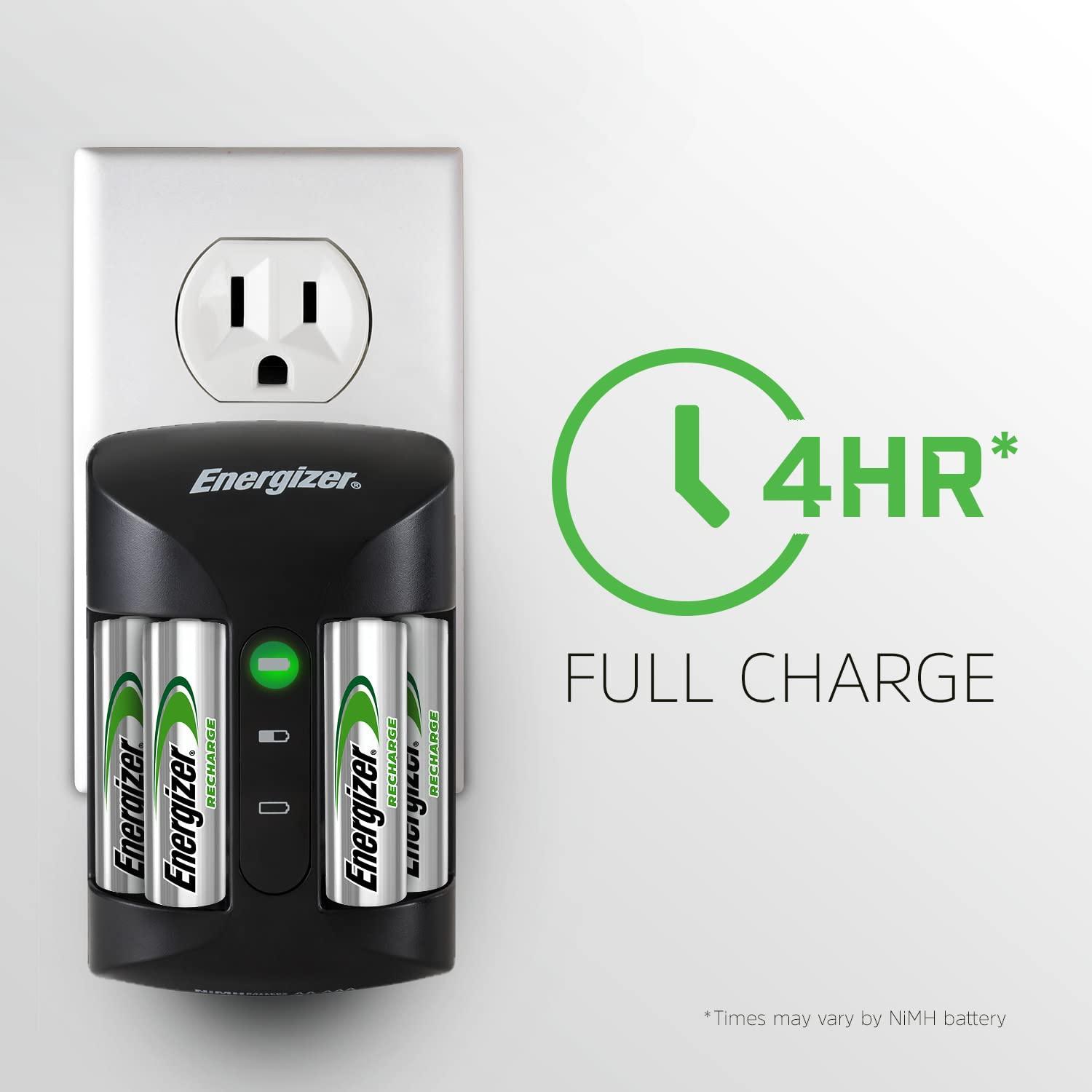 Energizer Recharge Pro Rechargeable AAA and AA Battery Charger With 4 NiMh Rechargeable AA Batteries, Provides a Full Charge in 3 Hours - Image 4