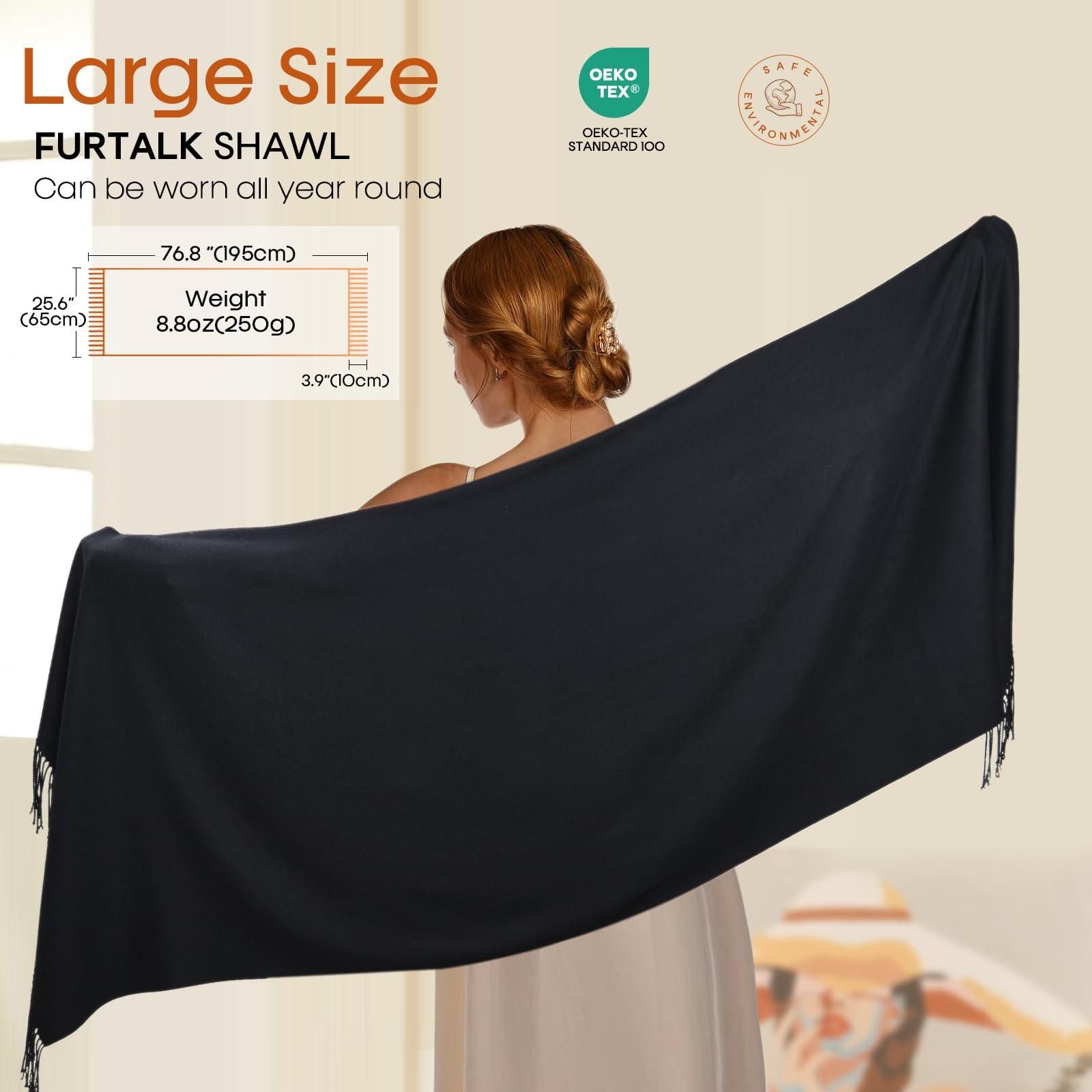 FURTALK Pashmina Shawls and Wraps for Evening Dress Women's Scarf Wedding Bride Bridesmaid Gifts Winter Scarves - Image 6