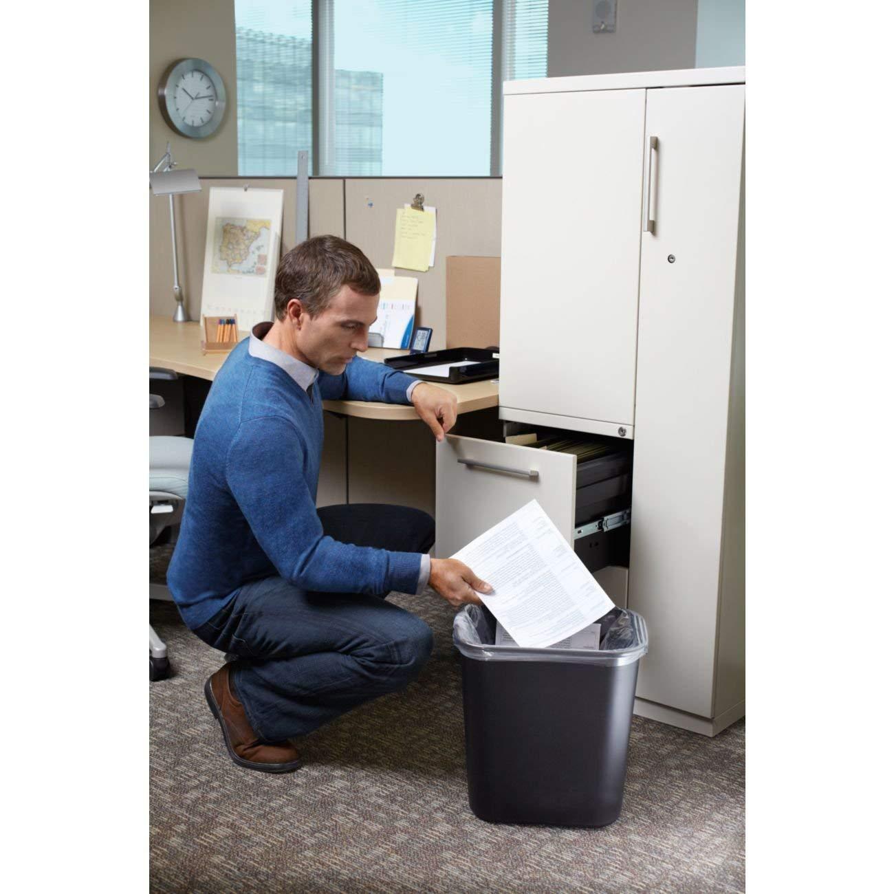 Rubbermaid Commercial Products Wastebasket/Trash Can, 7-Gallon/28-Quart, Black, Plastic, for Bedroom/Bathroom/Office, Fits Under Desk/Sink/Cabinet, Pack of 4 - Image 5