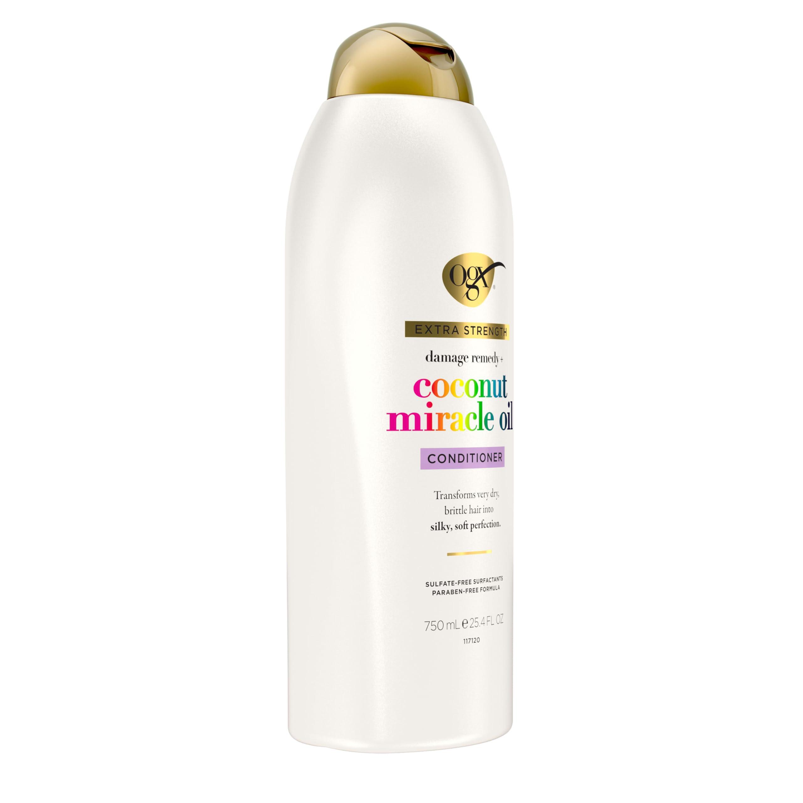 OGX Extra Strength Damage Remedy + Coconut Miracle Oil Conditioner for Dry, Frizzy or Coarse Hair, Hydrating & Flyaway Taming Conditioner, Paraben-Free, Sulfate-Free Surfactants, 25.4 Fl Oz - Image 8