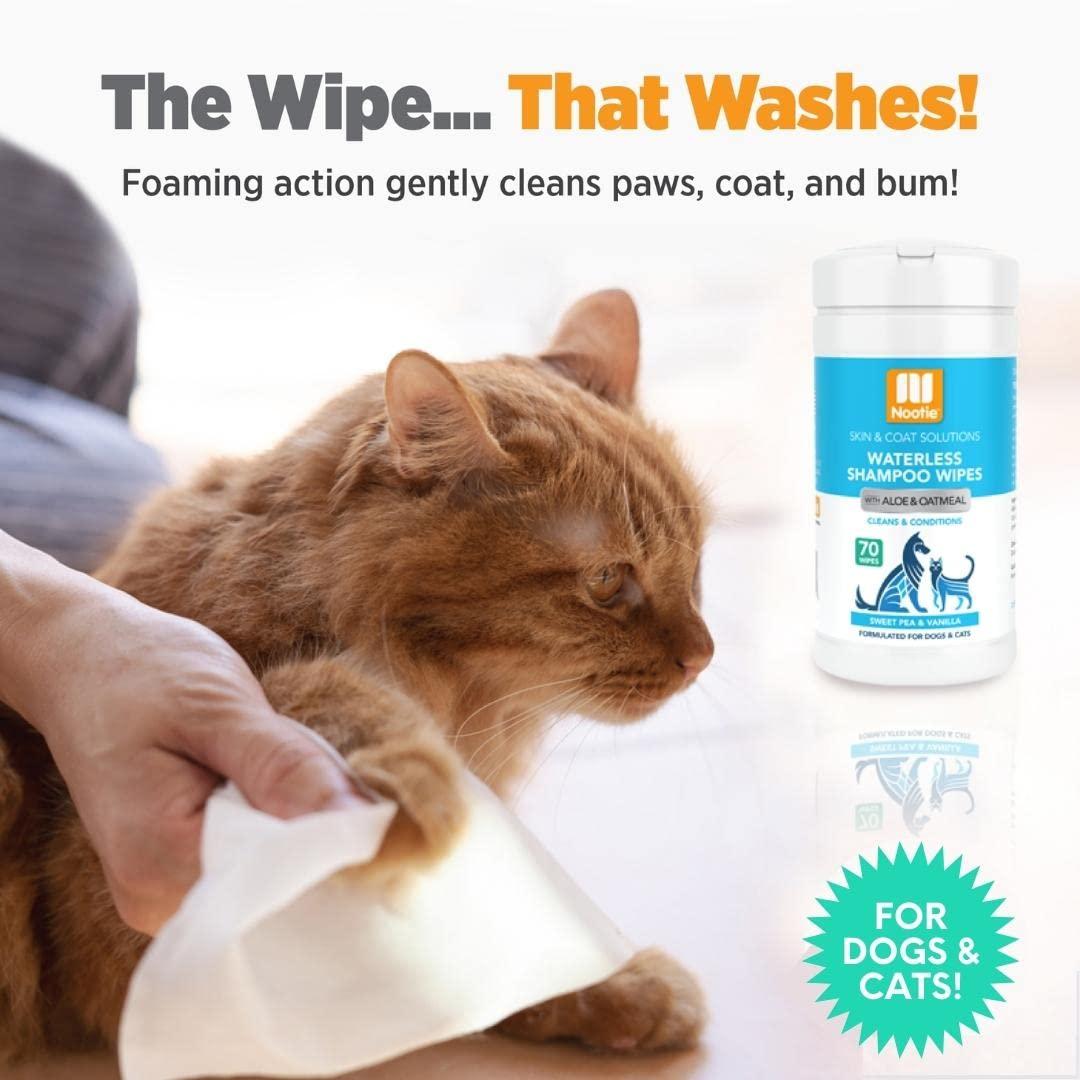 Nootie Waterless Shampoo Wipes for Dogs & Cats (70 Wipes, Sweet Pea & Vanilla) - Image 5