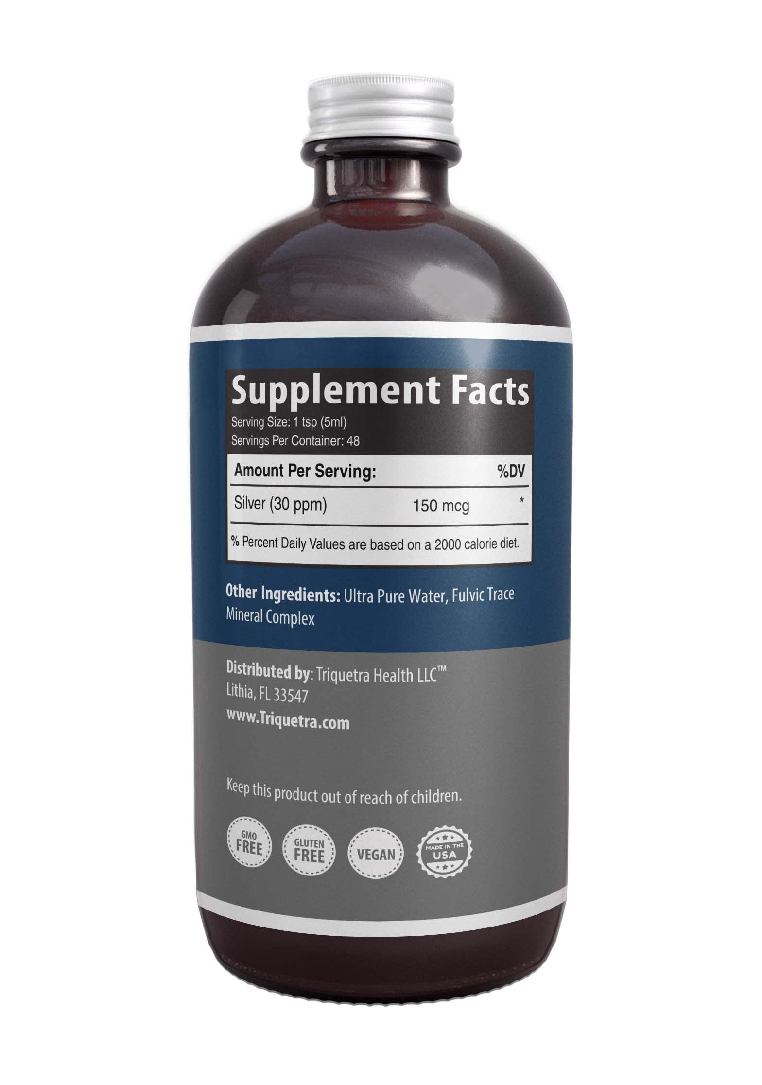 Bioactive Colloidal Silver - 8 oz, Glass Bottle, Vegan, Safe Doses with Highest Effectiveness - Nano Ions, 30 PPM - Immune Support (48 Servings) - Image 8