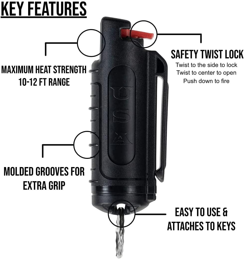 Police Strength OC Defense Pepper Spray Gel Safety Keychain for Easy Carry and Fast Access Finger Grip for More Accurate Strength Pepper Spray - Image 6