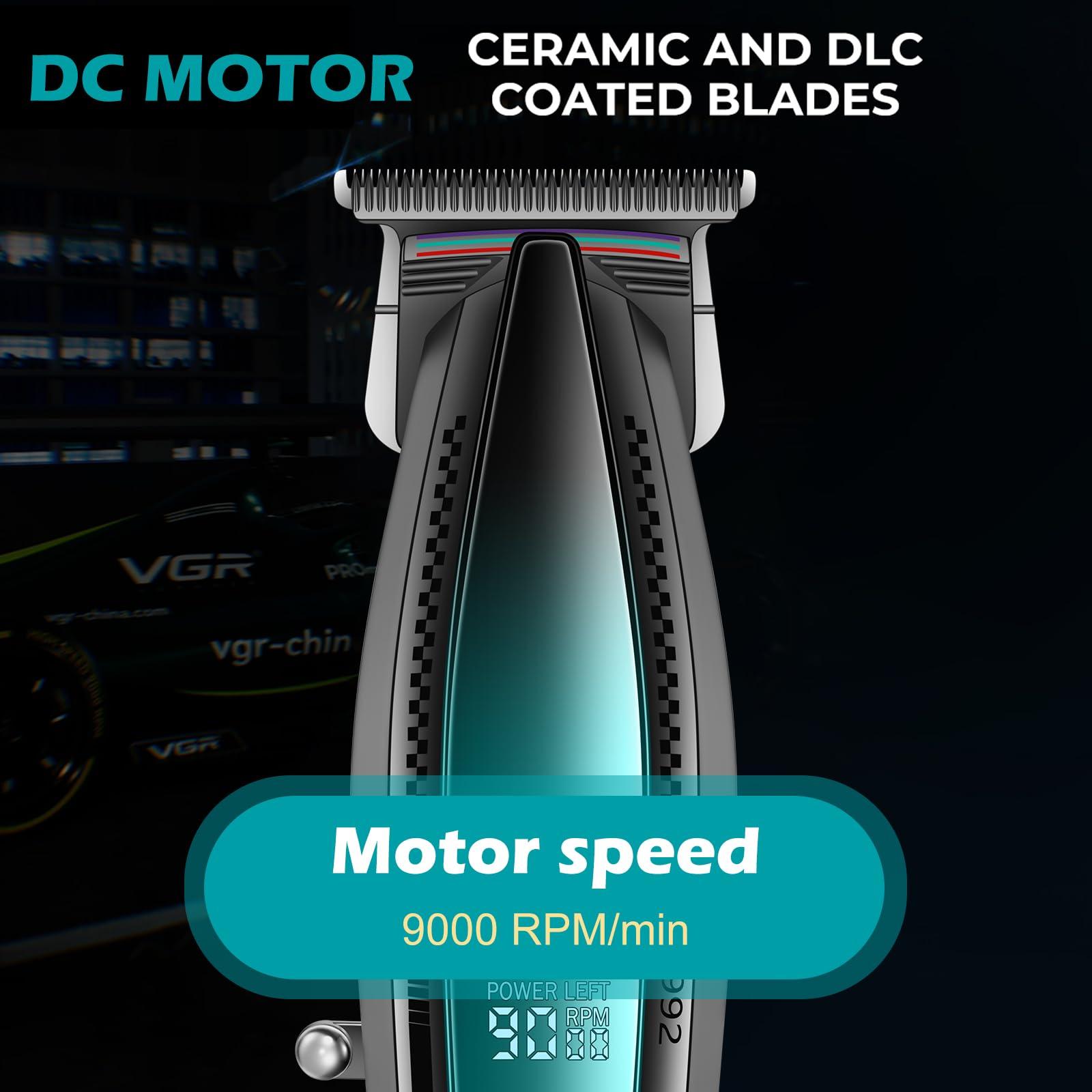 VGR 992 Professional Hair Trimmer for Men Versatile Cordless Zero Gapped Line Up Clipper for Beard Hair T Blade Detailer Outliner Barber Trimmer Metal Body 9000 RPM Rechargeable 240-Minute Run Time - Image 2