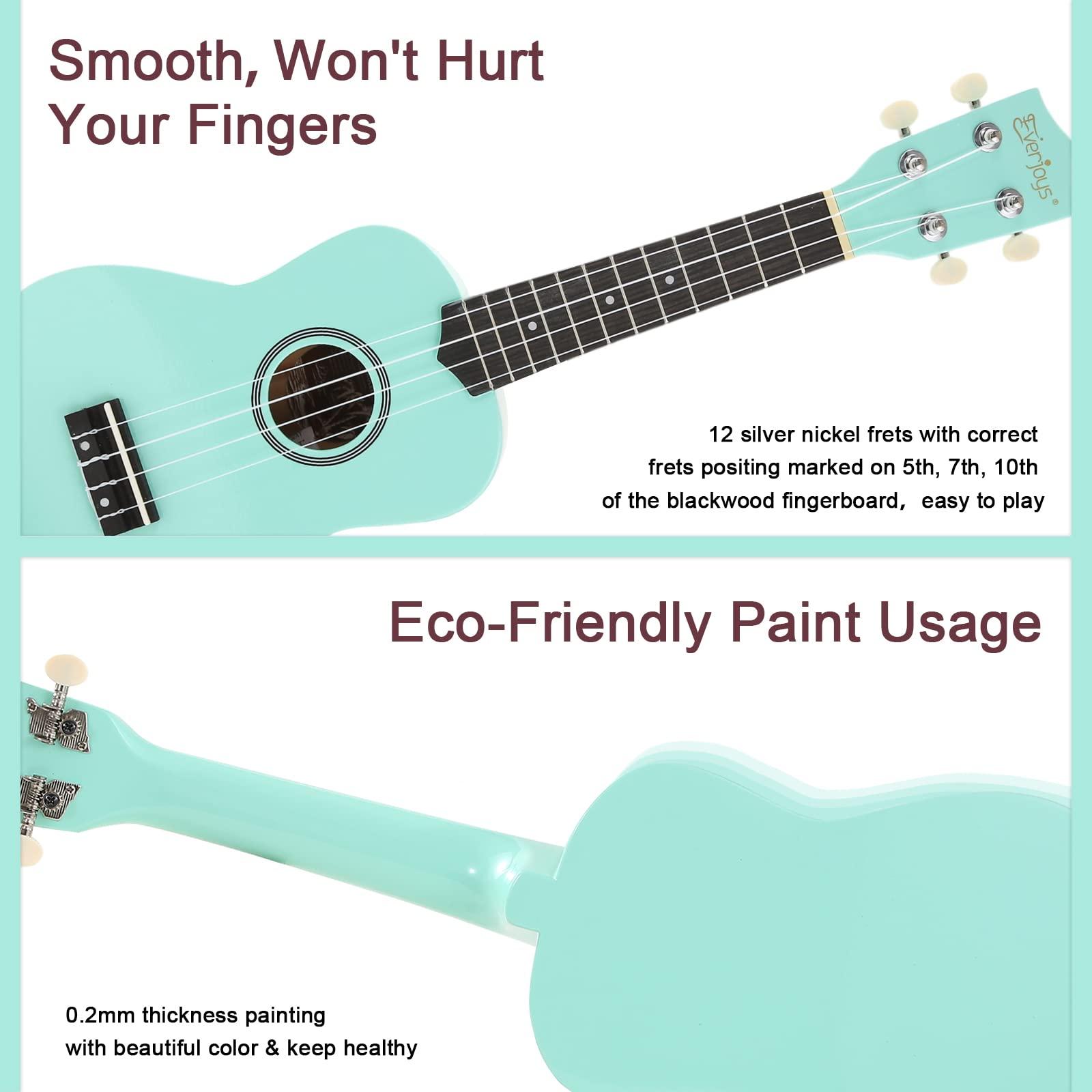 Soprano Ukulele Beginner Kit for Adult Student w/Free Online Lesson 21 Inch Ukelele Gig Bag Strap String Tuner Pick Polishing Cloth, Rainbow Series Ukalalee - Image 4