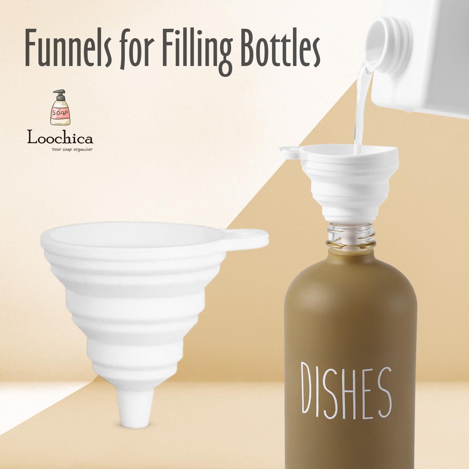 Loochica 2 Pack Sage Green Glass Soap Dispenser Set with Tray, Hand and Dish Glass Soap Dispensers for Kitchen Sink, Kitchen Soap Dispenser Set Suitable for Kitchen Décor - Image 4