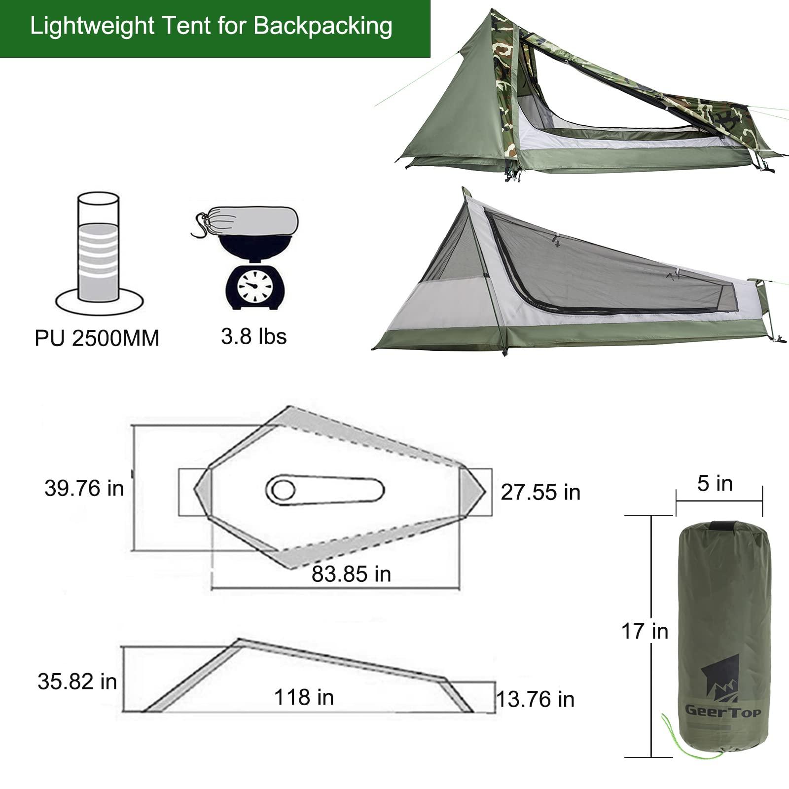 GEERTOP Ultralight Bivy Tent for 1 Person 3 Season Waterproof Single Person Backpacking Tent for Camping Hiking Backpack Travel Outdoor Survival Gear - Image 6