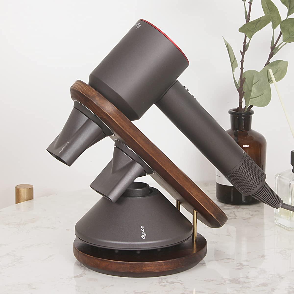 Livoccur Hair Dryer Stand Holder for Dyson Supersonic, Magnetic Hair Dryer Display Stand wood Bathroom Organizer for Dyson Supersonic Hair Dryer Tools, Compatible for All Dyson Supersonic Models - Image 2