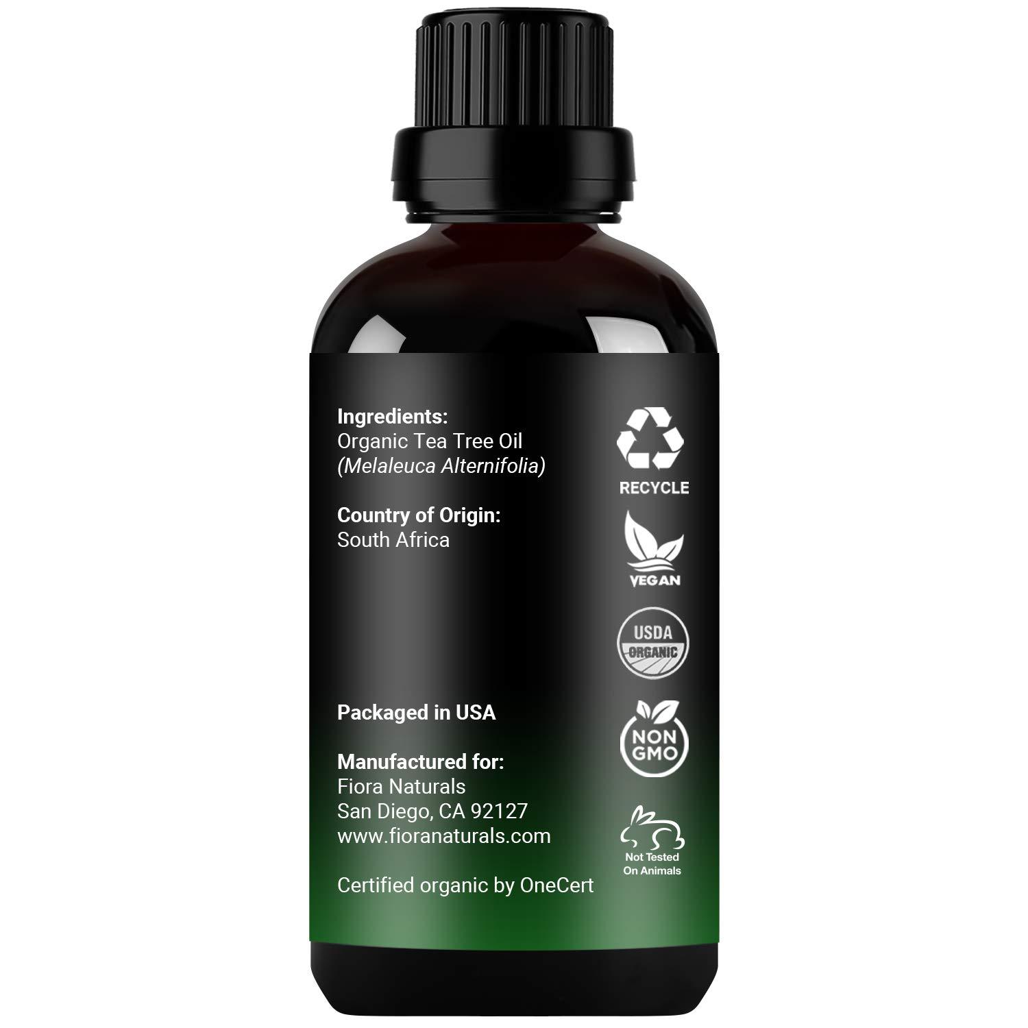 Tea Tree Essential Oil by Fiora Naturals- 100% Pure Organic Oil, for Face, Hair, Skin, Acne, Scalp, Foot and Toenails. Melaleuca Alternifolia, 1 oz /30ml - Image 7