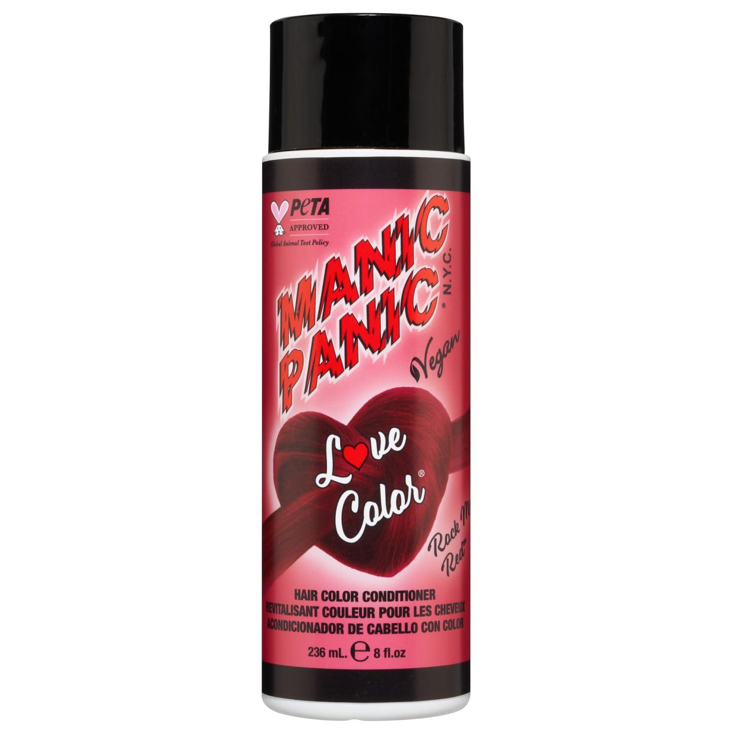 MANIC PANIC Love Colors Rock Me Red - Color Depositing Conditioner for Vibrant, Deep Blood Red Hair - Hydration, Vegan, Ammonia and Gluten-Free (8oz) - Image 1