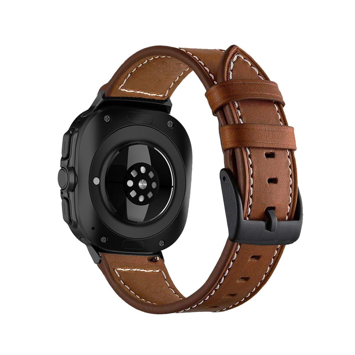 YEEJOK Compatible for Samsung Galaxy Watch Ultra 47mm Bands, Stainless Steel Metal+Leather Watch Straps Replacement for Men Women Smartwatch Accessory - Image 5