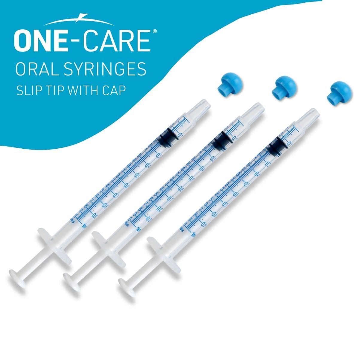 ONE-CARE 1ml Oral Syringe with Cap - Sterile, Individually Wrapped - 100 Dispensers, Slip Tip, Uses include oral administration of medicine for infants, adults and animals - Image 6
