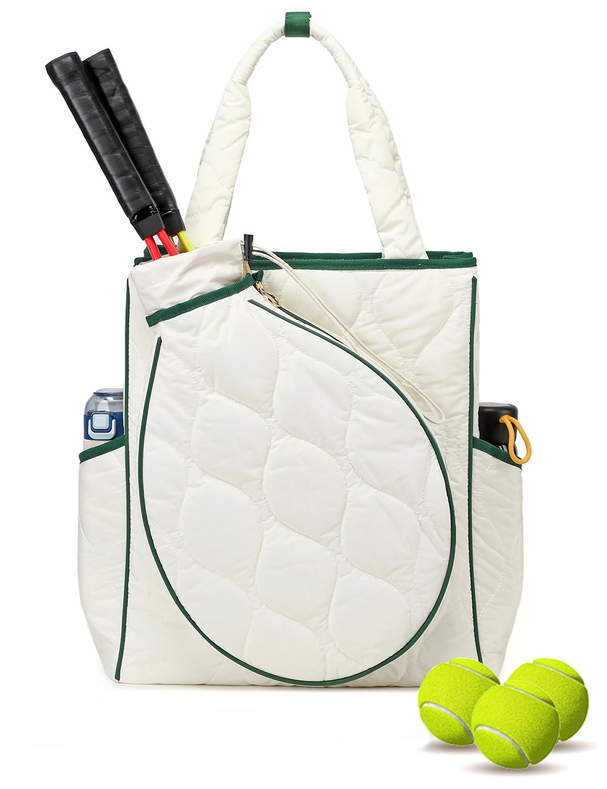CCGTIOR 2-in-1 Tennis Tote Bag & Tennis Racket Backpack – Extra-Large Quilted Pickleball Racquet Bags, Water-Resistant & Lightweight for Men & Women