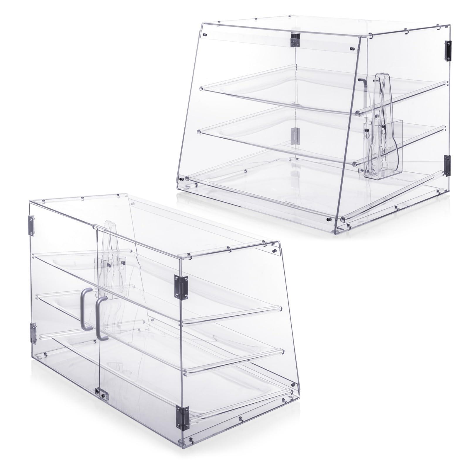 Old Canal Bakery Display Case, Pastry Display Case countertop 3 Tier Tray, Acrylic Clear Boxes for Bread Pastry Desserts Food Cookie, Display Cabinet Box for Baking Enthusiasts, 20.86 x 17.3 x 16.5 in - Image 7