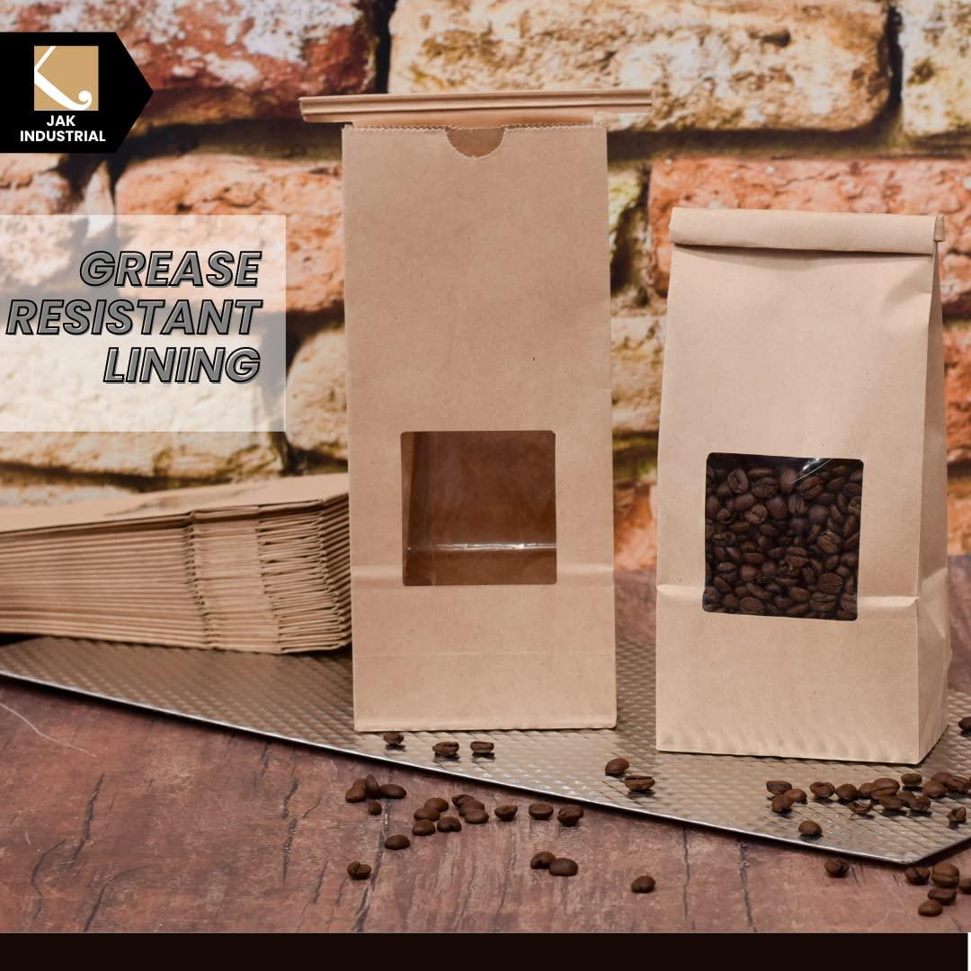 1 Pound Kraft Paper Tin Tie Coffee/Tea Bags With Window - Great for Pastries, Candy, and Bakery Packaging (100) - Image 5