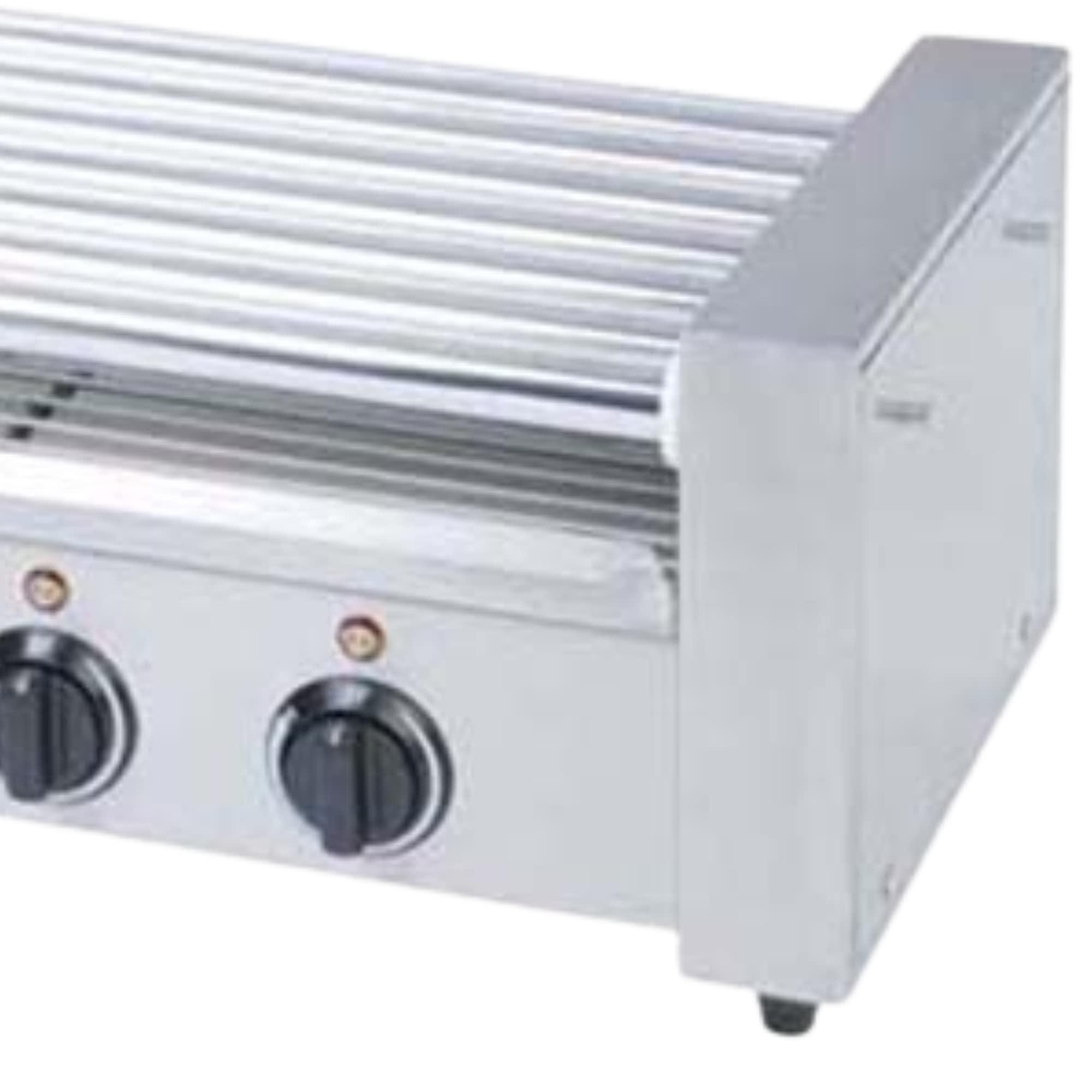 Adcraft RG-07 18 Hot Dog Roller Grill, 7-Roller, Stainless Steel, Flat Top, 560-Watts, 120v, NSF - Image 2