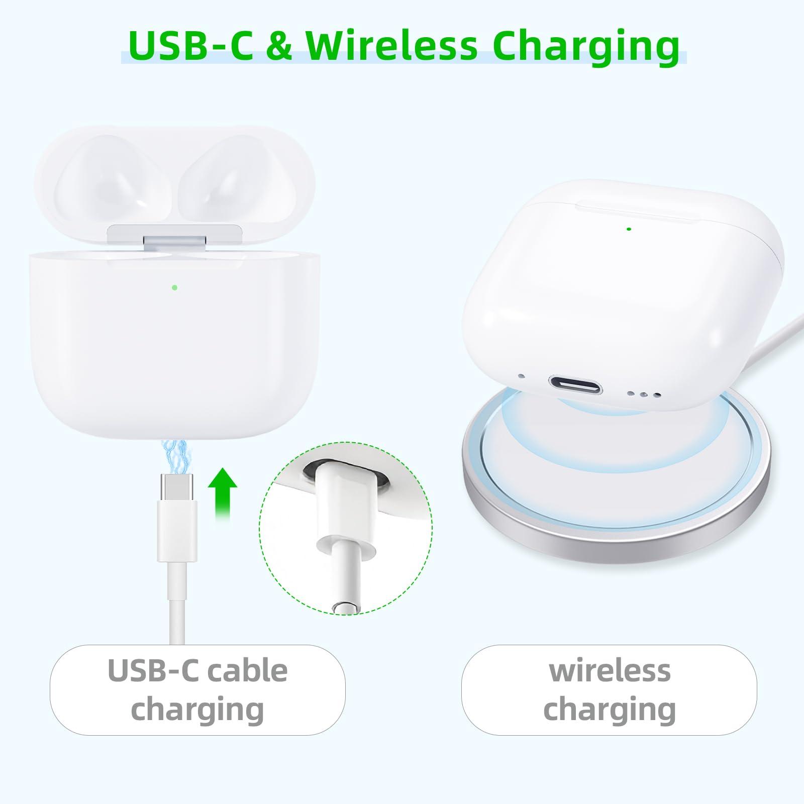 Wireless Charging Case Compatible with AirPods 4, Replacement Charger Case with Bluetooth Pairing Sync Button (to USB-C) - Image 4