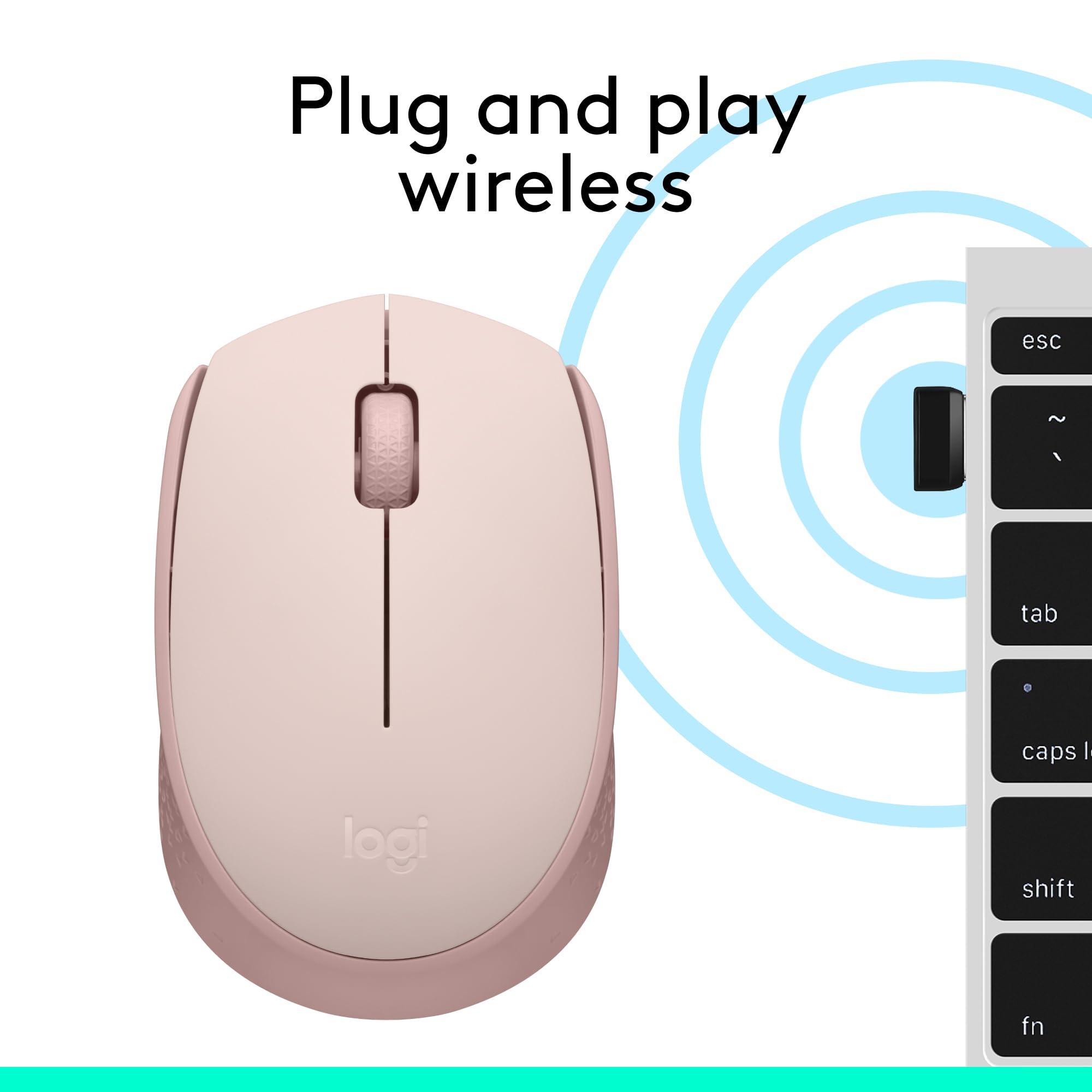 Logitech M170 Wireless Mouse for PC, Mac, Laptop, 2.4 GHz with USB Mini Receiver, Optical Tracking, 12-Months Battery Life, Ambidextrous - Rose (Renewed) - Image 7