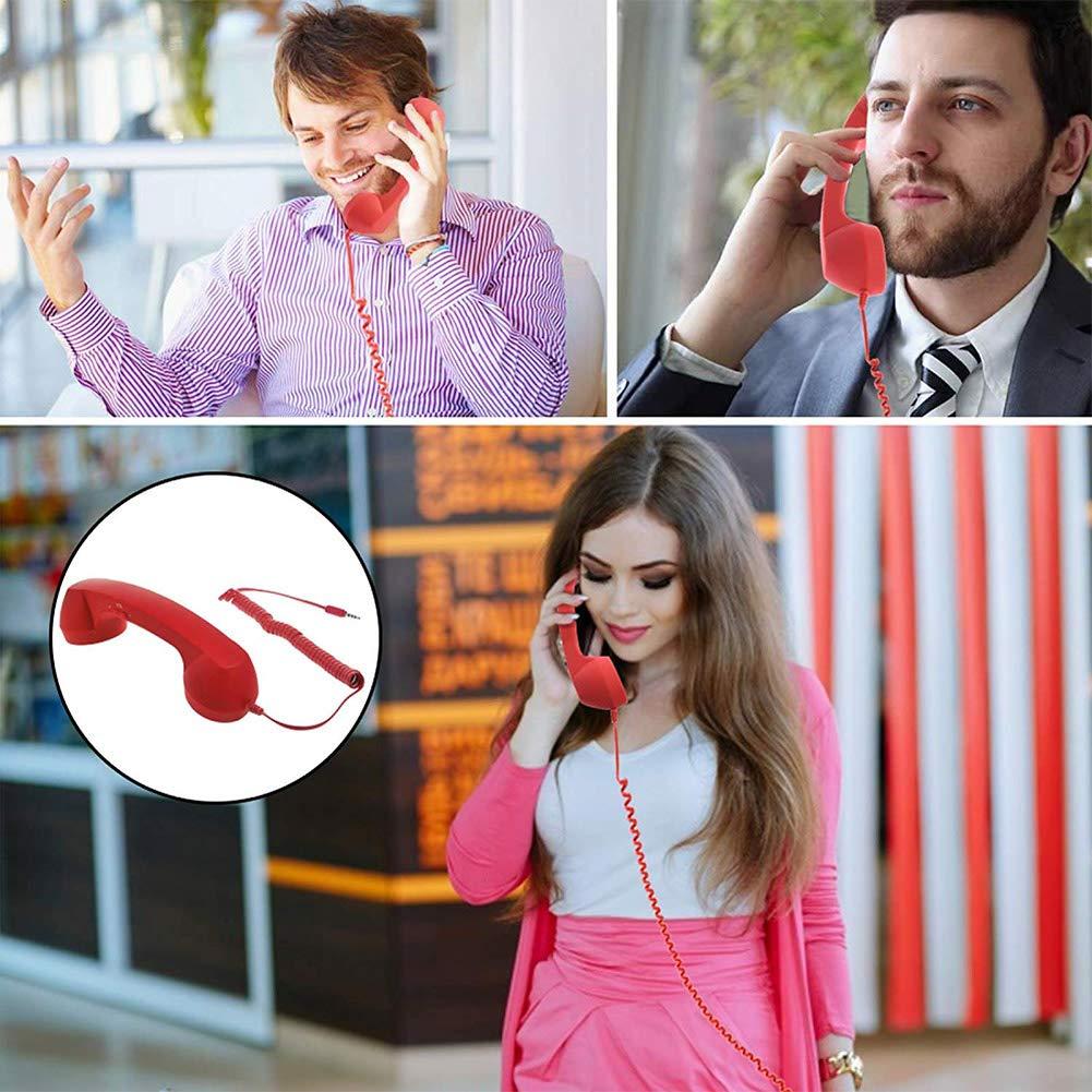 Retro Phone Handset,3.5mm Retro Vintage Telephone Handset Cell Phone Receiver Mic Microphone Speaker for Mobile Phones,Handset Receivers Headphones for Mobile Phones,Computers - Image 3