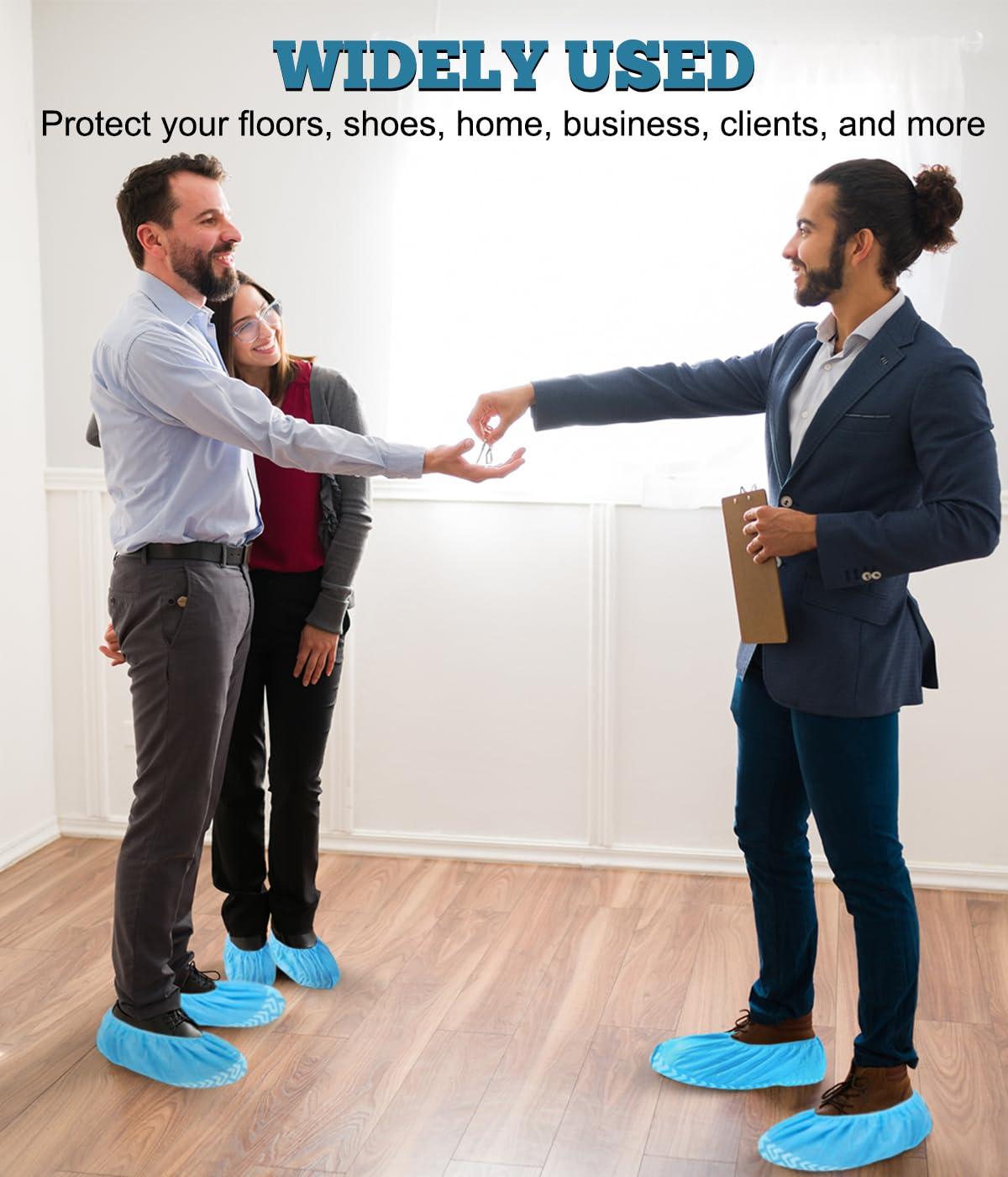 GOTMAR X-Large 200 Pack Breathable Shoe Covers Disposable for Indoors - Reusable Non-Slip Blue Booties, Fits Up to Men’s Size 13, Ideal for Home, Office & Travel, Doubles as Travel Shoe Bags - Image 5