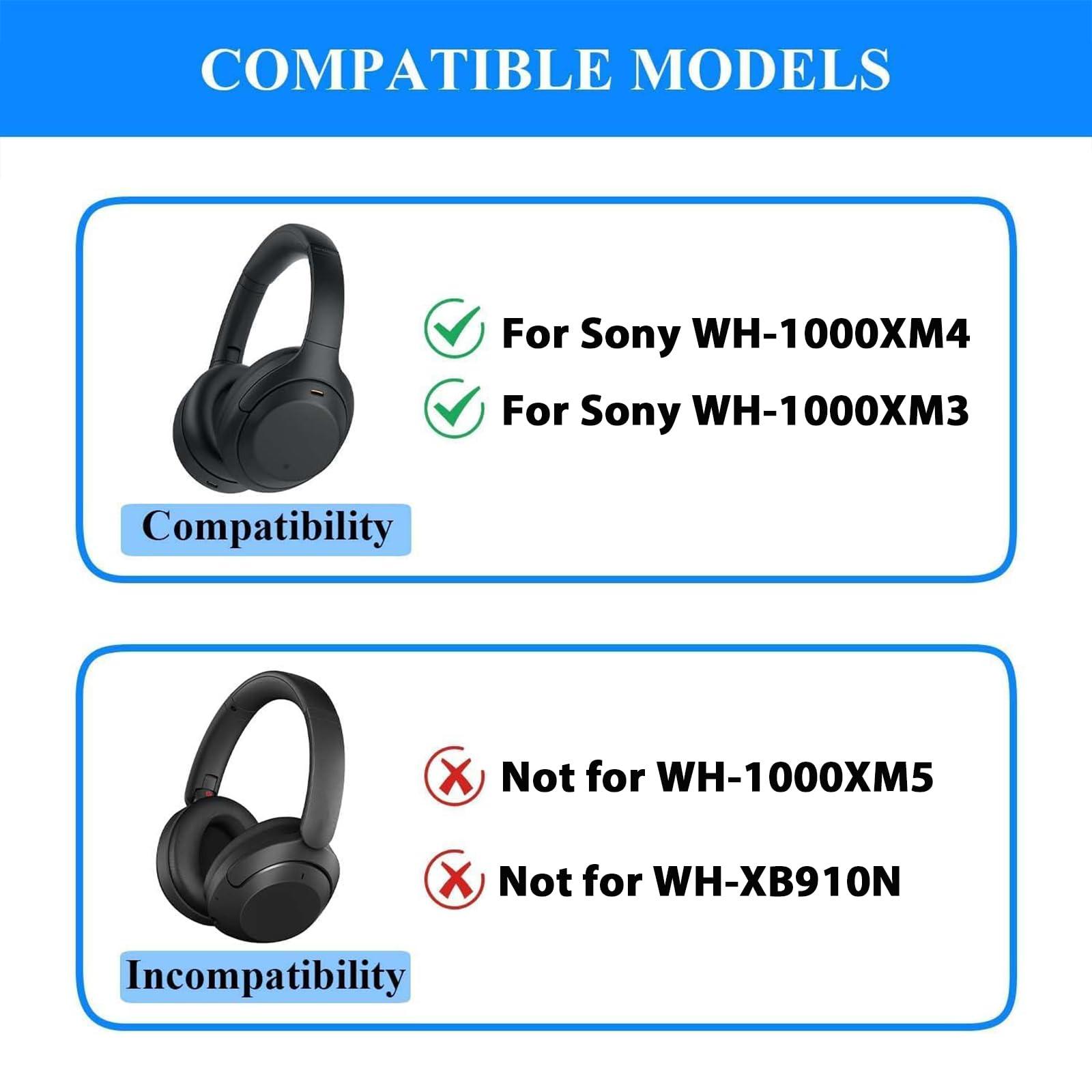 Adhiper 3Sets Silicone Sweat Case Cover for Sony WH-1000XM4 WH-1000XM3 Headphones, Silicone XM4 Earpad Cover/Ear Covers/Headband Cover Protector, Sweat Proof Soft Headphone Accessories (Off White) - Image 2