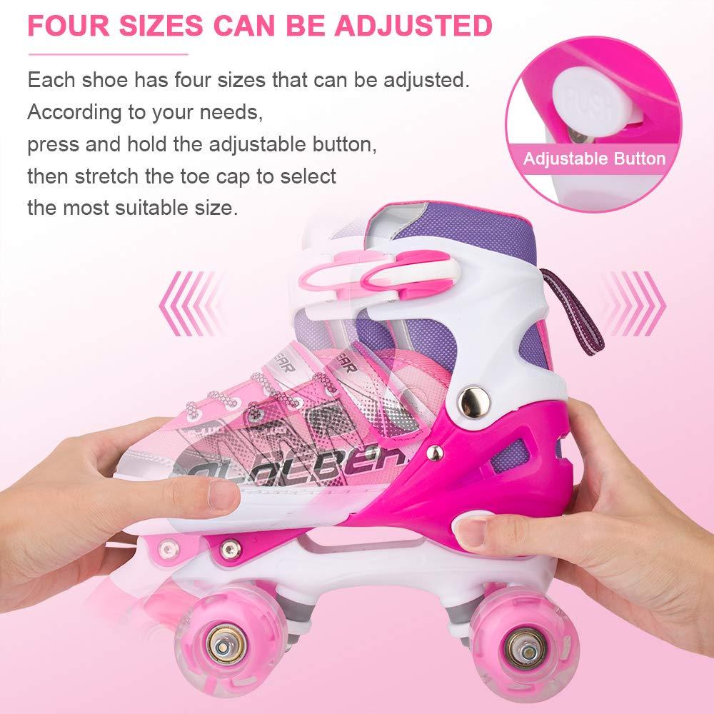 Sowume Adjustable Roller Skates for Girls and Women, All 8 Wheels of Girl's Skates Shine, Safe and Fun Illuminating for Kids - Image 6