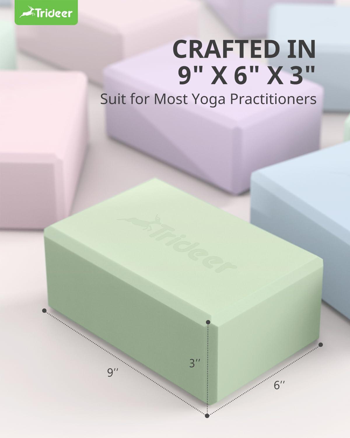 Trideer Yoga Blocks 2 Pack, Soft Non-Slip Surface Premium Foam Blocks, Supportive, Lightweight, Odor Resistant, Yoga Accessories for Pilates Meditation General Fitness Stretching Toning - Image 8