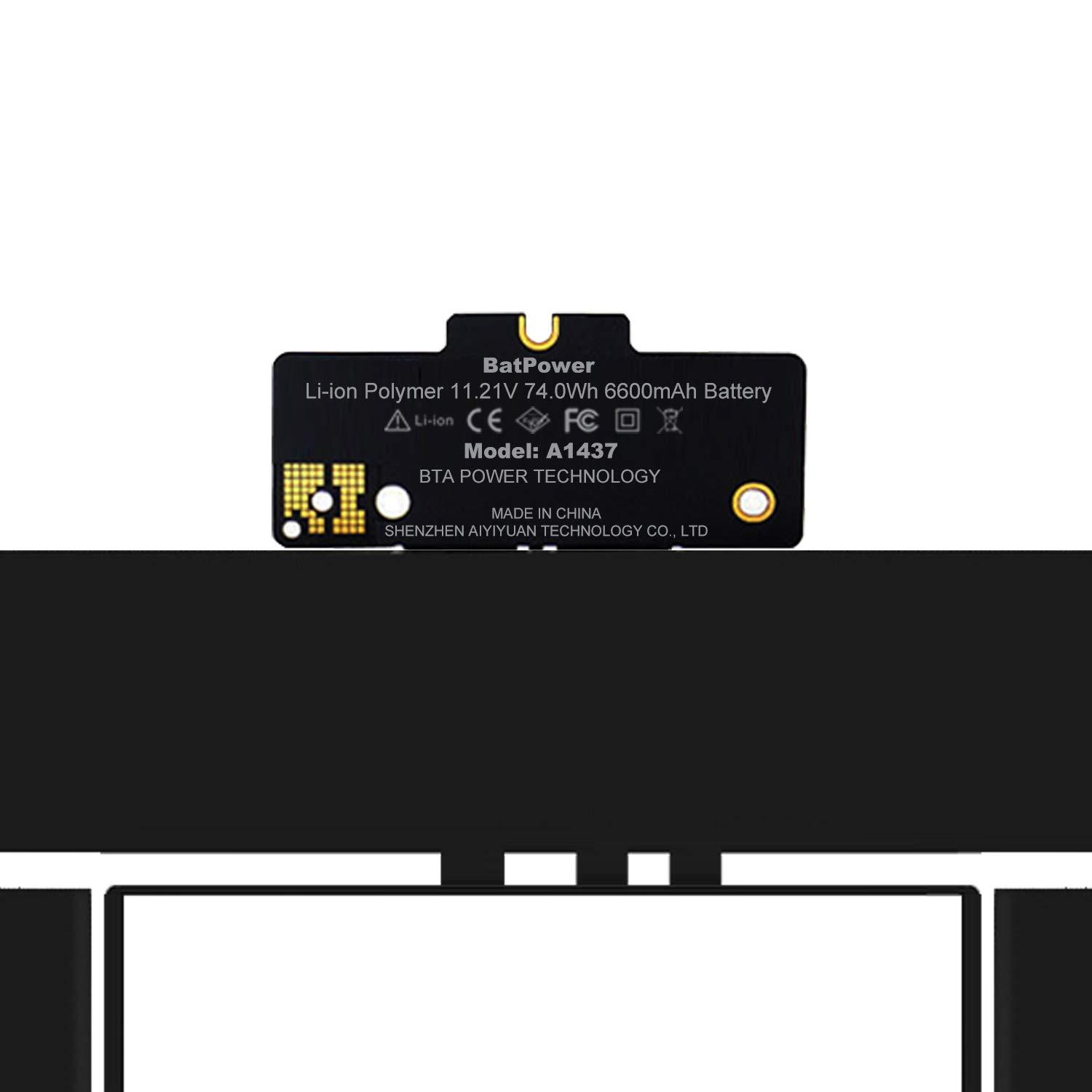 BatPower A1437 Replacement Laptop Battery for Apple Late 2012 Early 2013 MacBook Pro 13-inch Retina A1425 EMC 2557 EMC 2672 Battery MacBook Pro 13" A1425 Apple A1437 Battery 74Wh - Image 3
