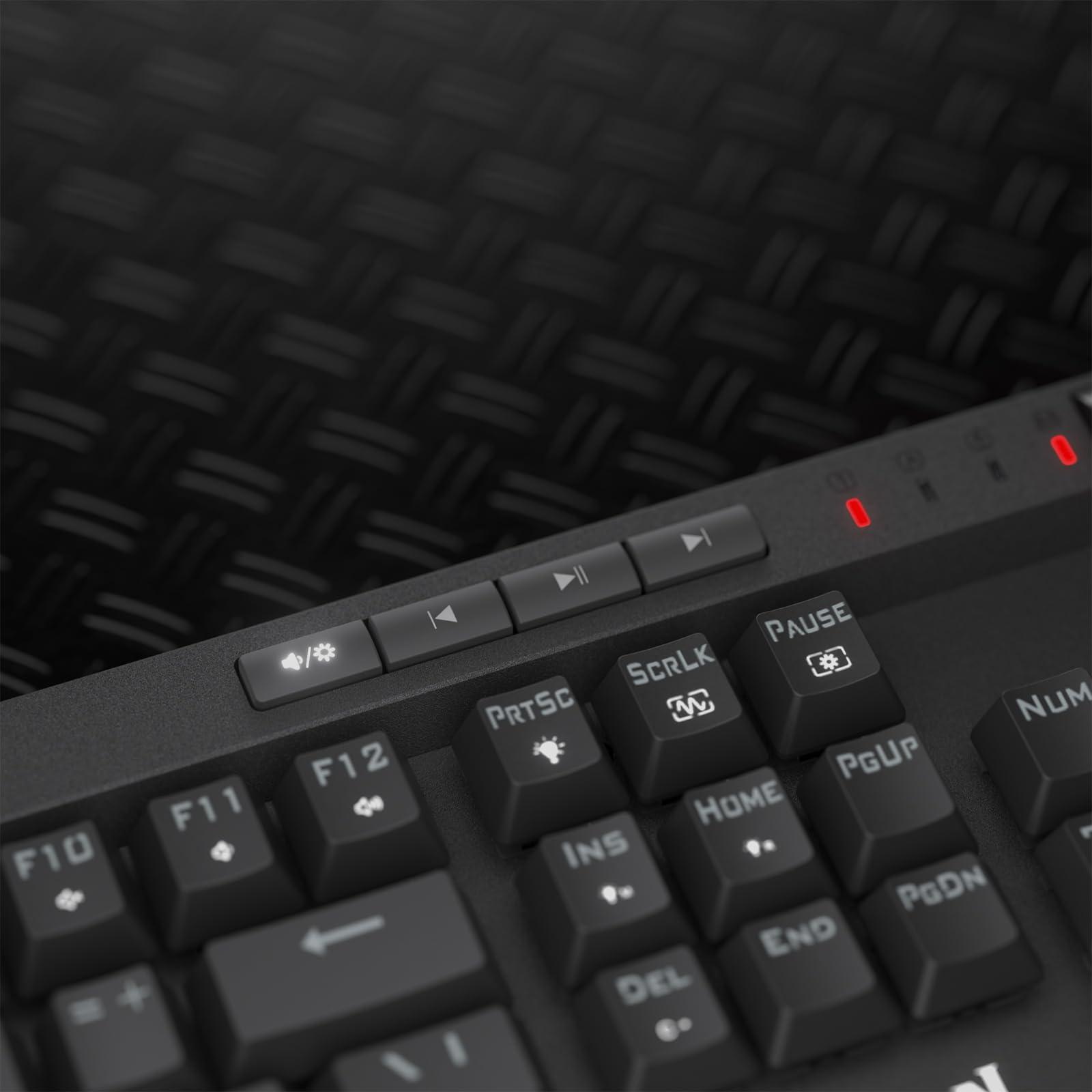 Redragon K580 PRO Wireless RGB Gaming Keyboard, 3-Modes 104 Keys Mechanical Keyboard w/Hot-Swap Socket, Dedicated Media Controls & Onboard Macro Recording, Linear Red Switch - Image 7