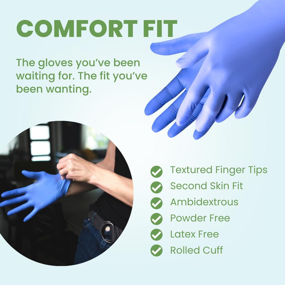 Eco Gloves Biodegradable BLUE VIOLET Nitrile Disposable Gloves, 4 Mil, Powder Free, Latex Free, Food Safe,Tattoo, Cleaning - Image 6