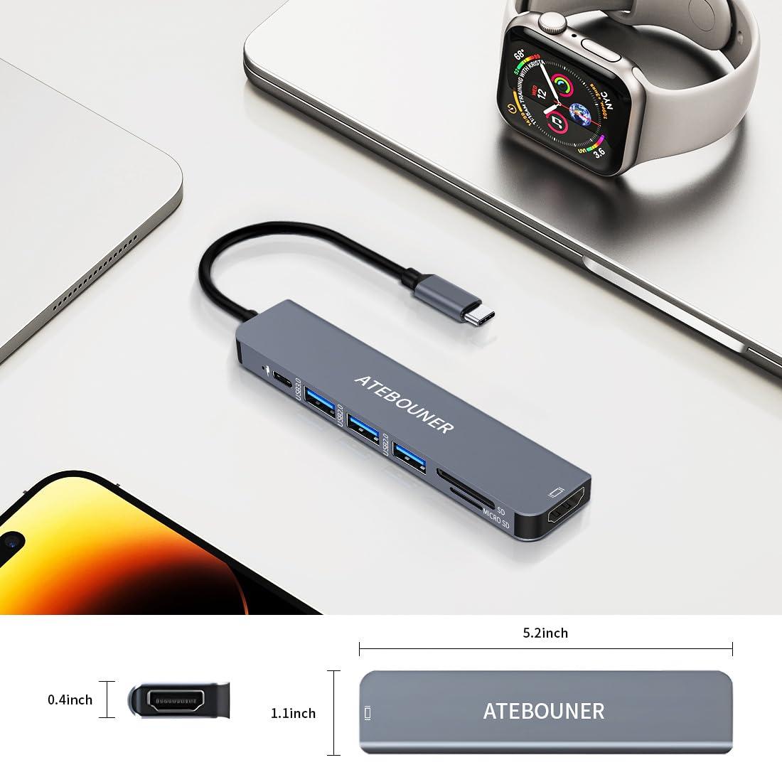 MacBook Adapter Multiport USB c hub multiport Adapter MacBook USB Adapter USB hub USB c 7 in 1 usbc dongle with 4K HDMI 100W PD USB 3.0 hub with sd Card Reader usbc hub USB Adapter for MacBook Air - Image 5