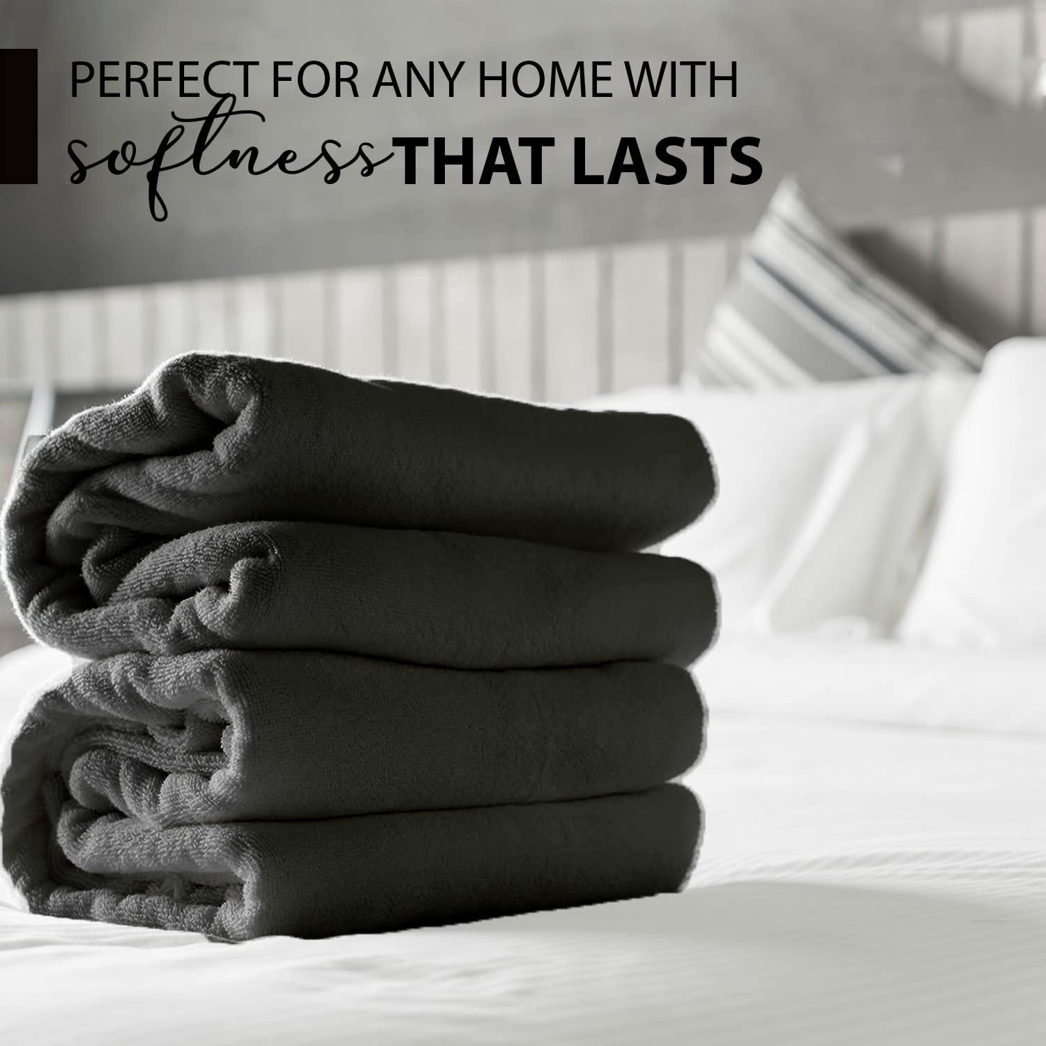 KAHAF COLLECTION 100% Cotton Bath Towels, 24x48 Pack of 6 Towels, Quick Dry, Highly Absorbent, Soft Feel Towel, Gym, Spa, Bathroom, Shower, Pool, Luxury Soft Towels (Grey, 24x48-6 Pack) - Image 2