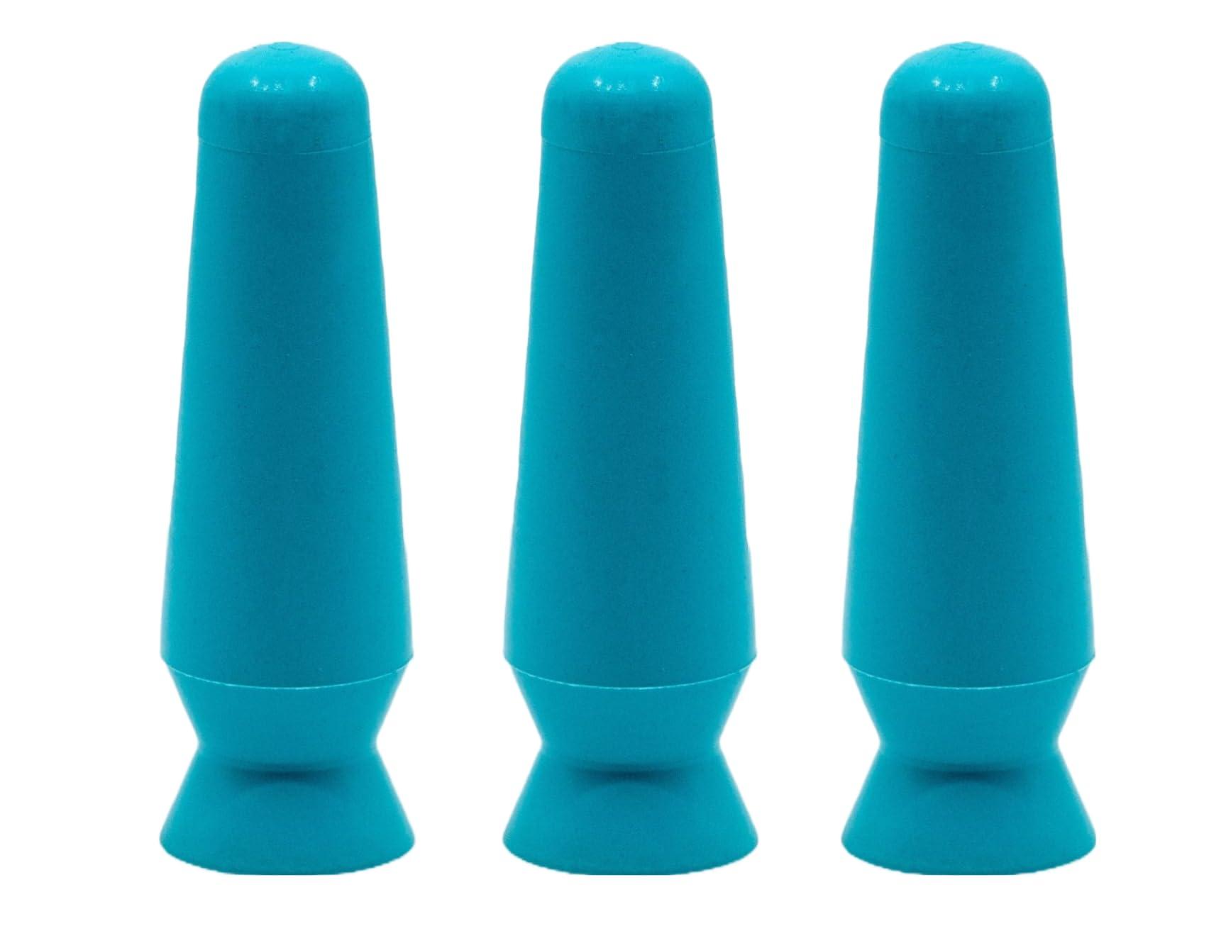 DMV Scleral Cup Large Contact Lens Handler - Inserts Scleral Contact Lenses and Prosthetic Eyes (Ventless) - Pack of 3 Light Blue