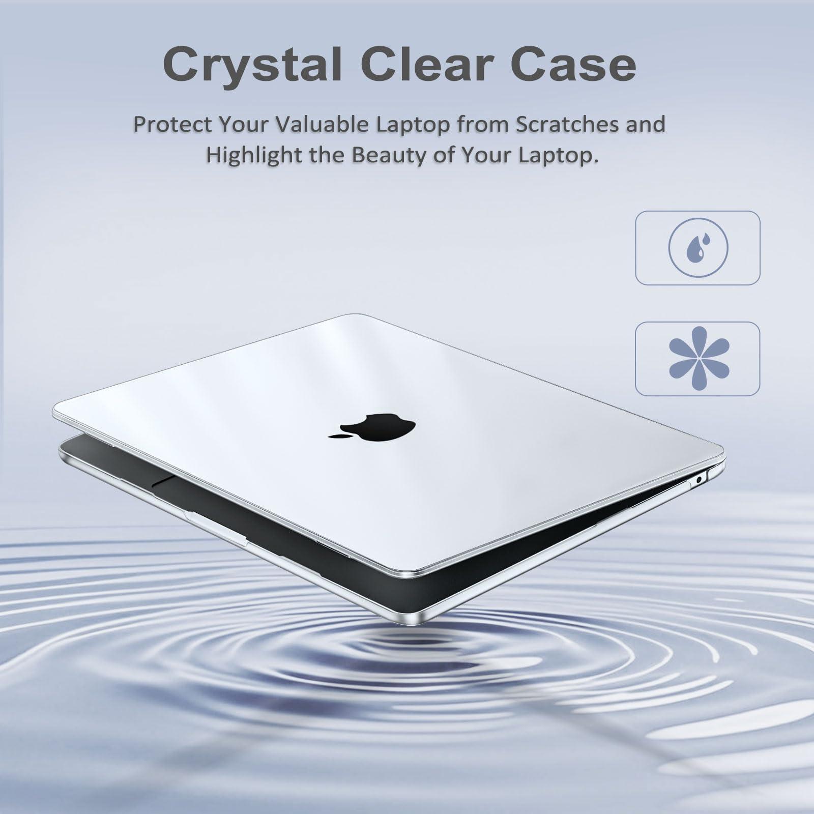 MOSISO Compatible with MacBook Air 13 inch Case 2025 2024 2023 2022 M4 A3240 M3 A3113 M2 A2681, Plastic Hard Shell&Keyboard Cover&Screen Film&Pouch for MacBook Air 13.6 inch Case, Crystal Clear - Image 5