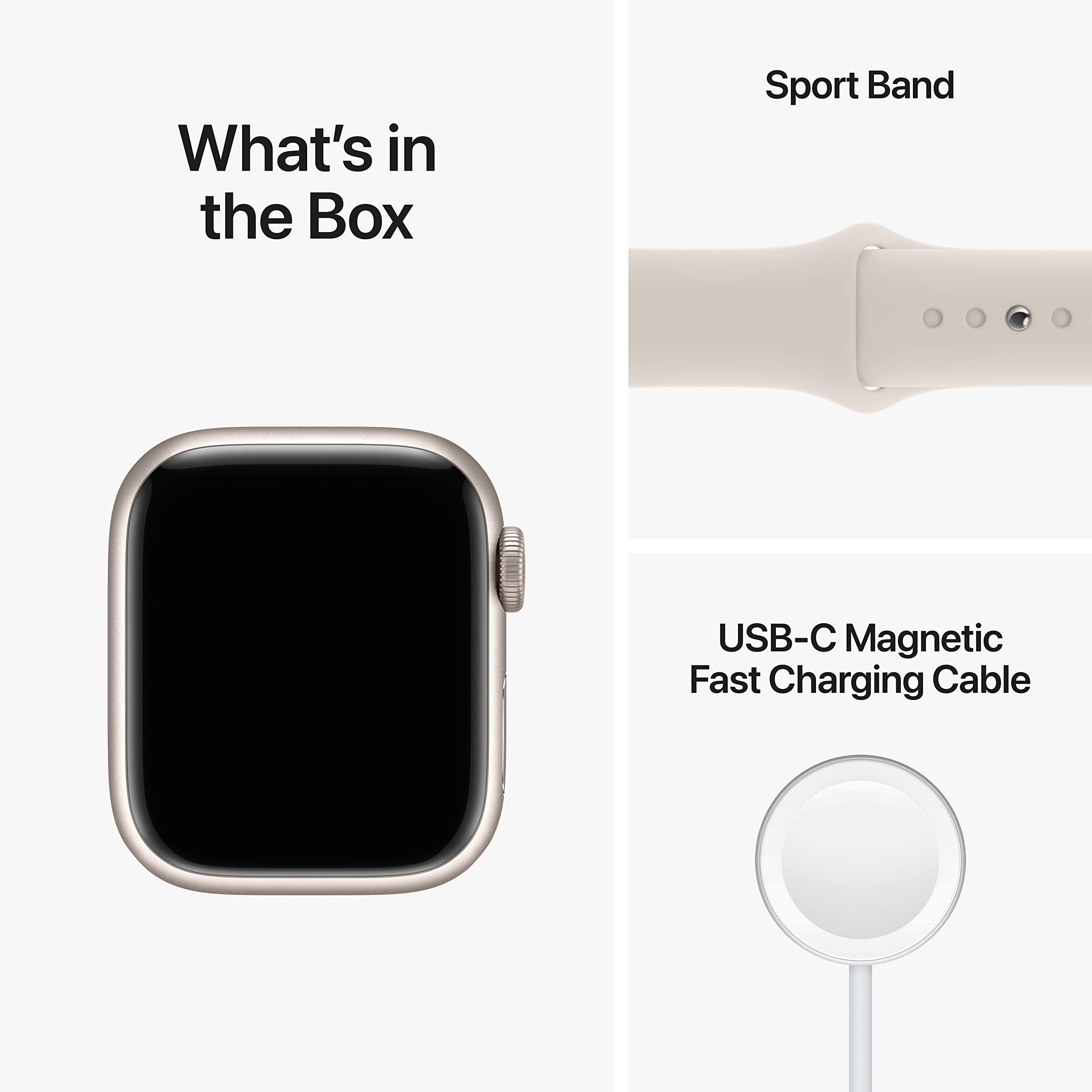 Apple Watch Series 8 (GPS, 41MM) - Starlight Aluminum Case with Starlight Sport Band M/L (Renewed Premium) - Image 6