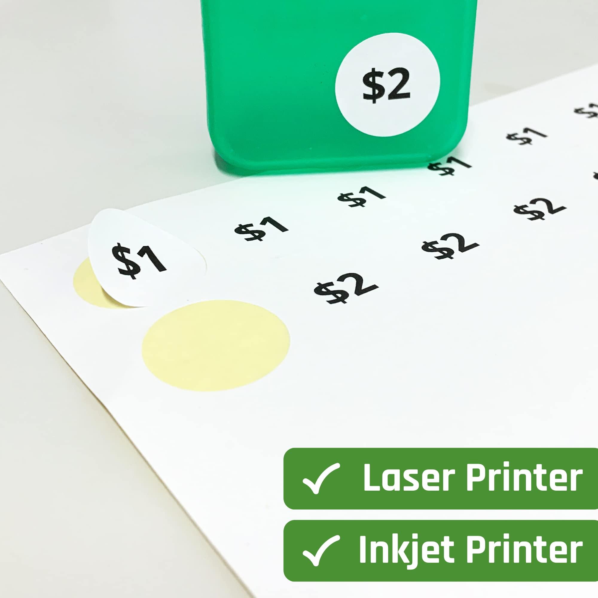 1.5" Round Matte White Sticker Label, Laser/Inkjet Printing - Letter Size, 200 Sheets - Image 8
