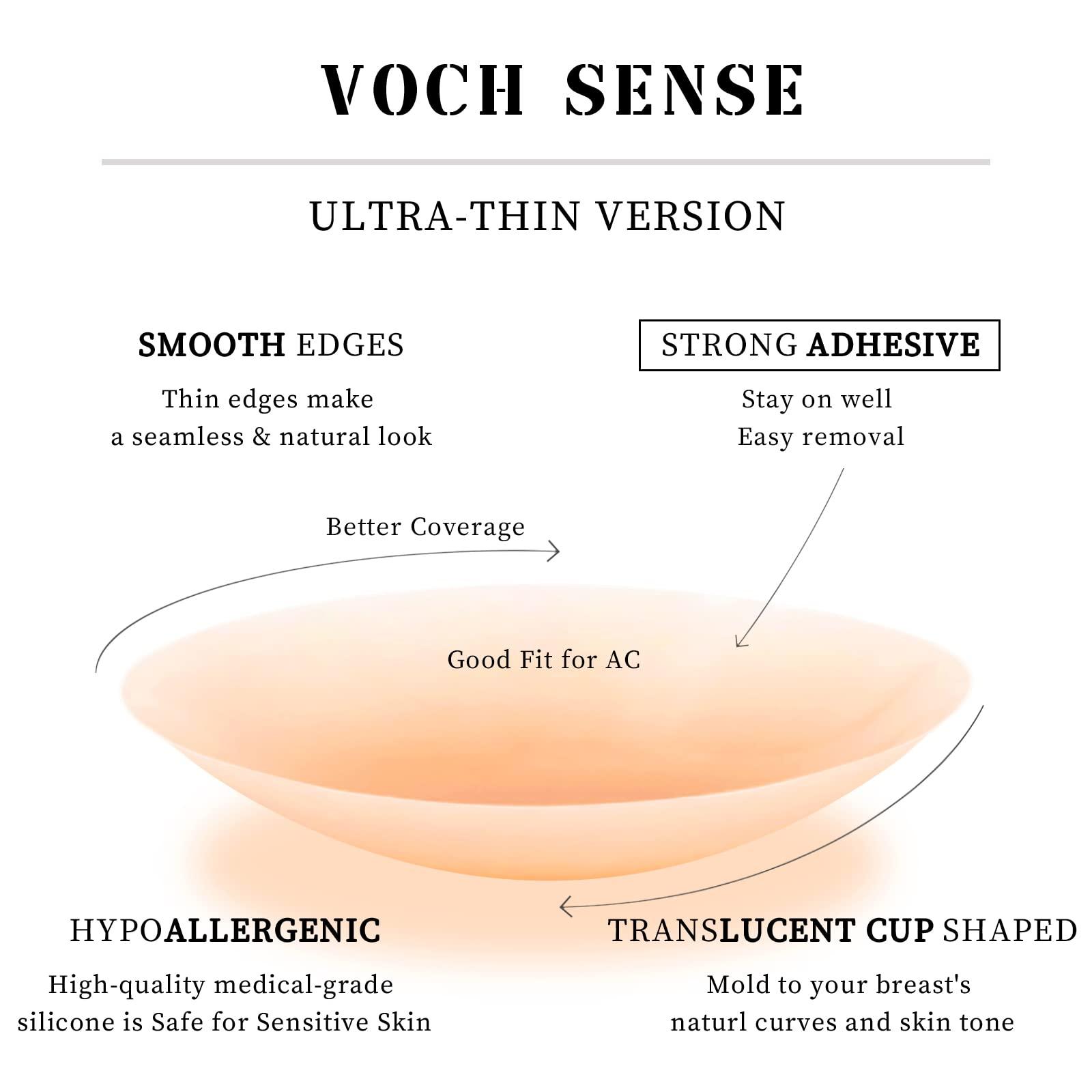 VOCH GALA Nipple Covers 2 Pairs-Seamless and Sheer Adhesive Silicone Nipple Pasties for Women Reusable, Sticky Breast Petals - Image 2
