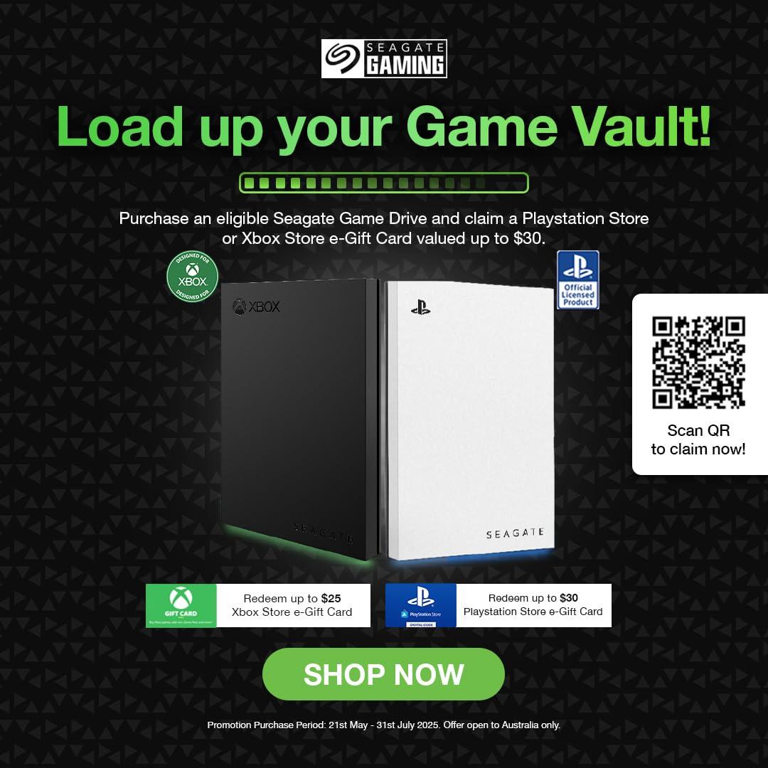 Seagate Game Drive for Xbox 2TB External Hard Drive Portable HDD - USB 3.2 Gen 1, Black with built-in green LED bar , Xbox Certified, 3 year Rescue Services (STKX2000400) - Image 2