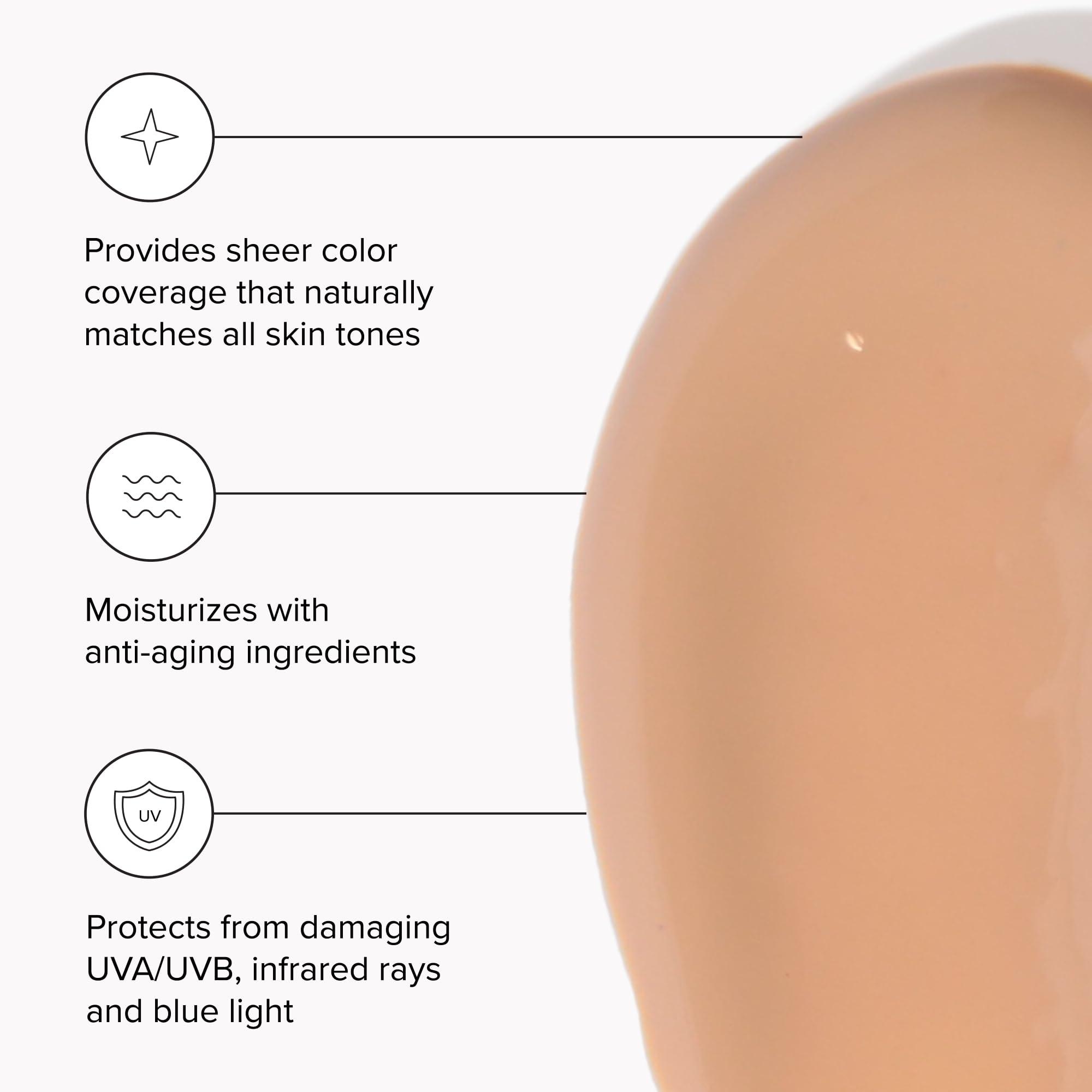 DRMTLGY Anti-Aging Tinted Moisturizer SPF 46 – Sheer Face Sunscreen & Lightweight Makeup with Broad Spectrum UV Protection – Hydrating Skin Care & Face Moisturizer – FSA HSA Eligible (1.7 oz) - Image 2