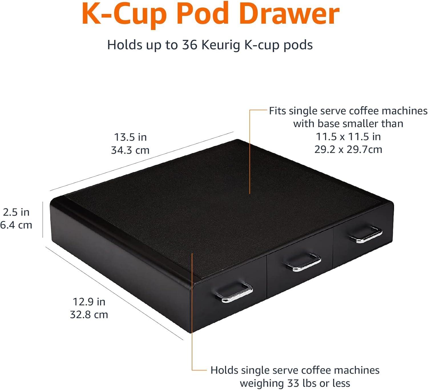 Amazon Basics Coffee Pod Storage Organizer Drawer for K-Cup Pods, 36 Pod Capacity, Black - Image 7