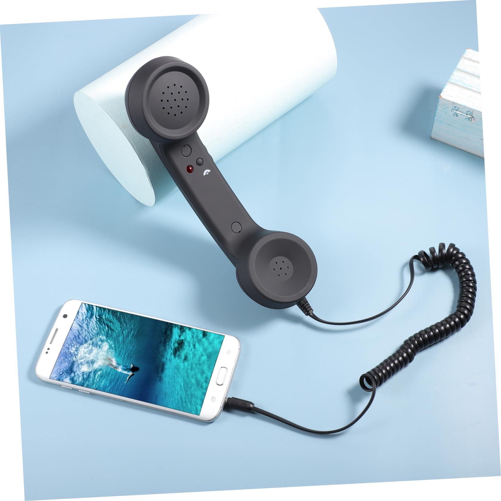 UKCOCO Universal Retro Telephone Handset- 3. 5MM Headset Externally Wired Microphone, Handheld Handset Receiver for Most All, Black - Image 6