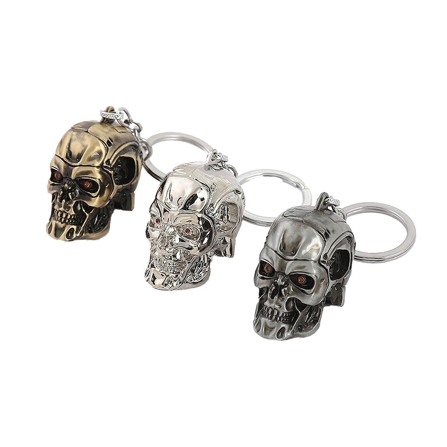 DTSFHTDAL 2PCS Keychain the Terminator Skull Metal Keychain Skeleton Key Chain Car Keychain Terminator Keychain Unisex - Image 8