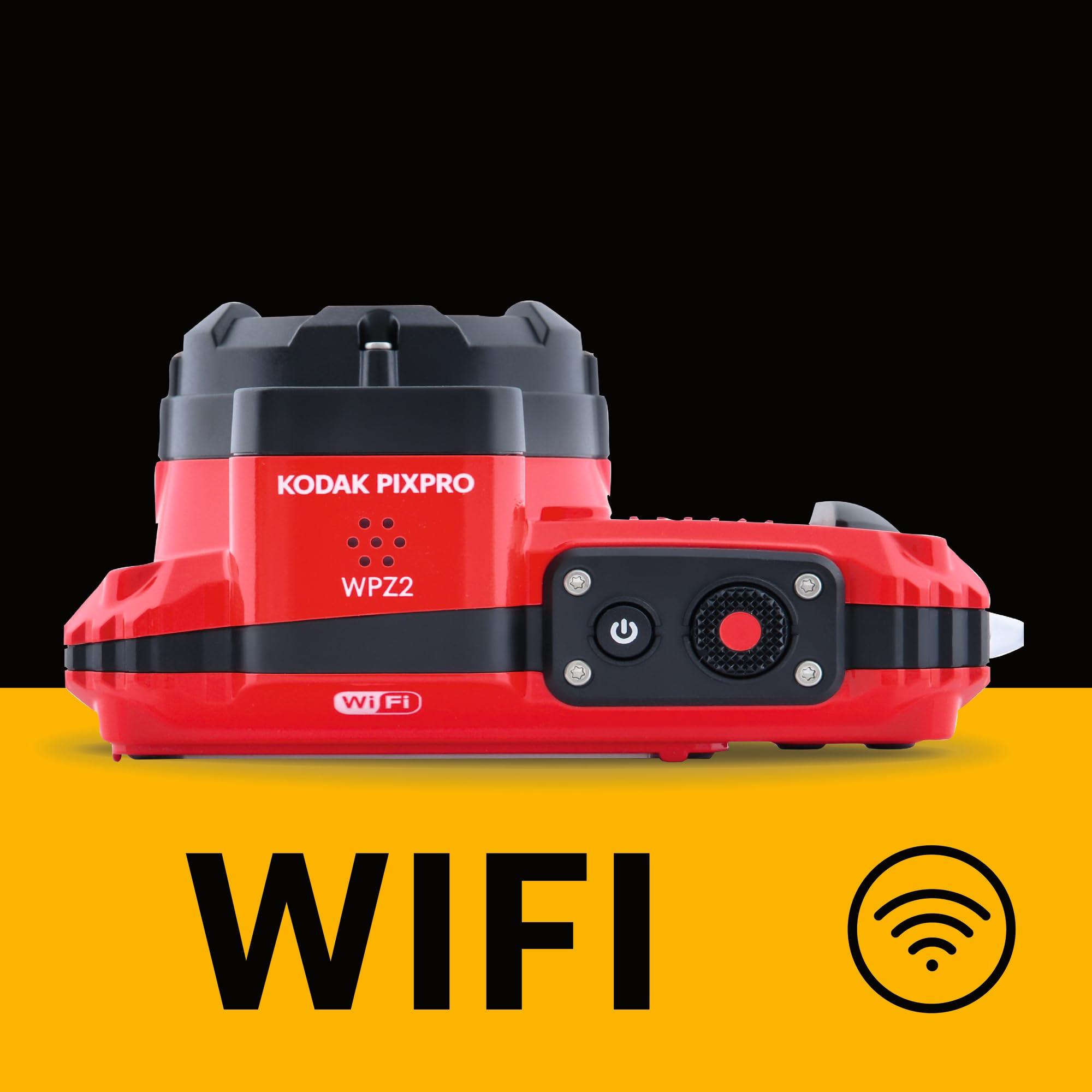 KODAK PIXPRO WPZ2 Rugged Waterproof Digital Camera 16MP 4X Optical Zoom 2.7" LCD Full HD Video, Red - Image 7